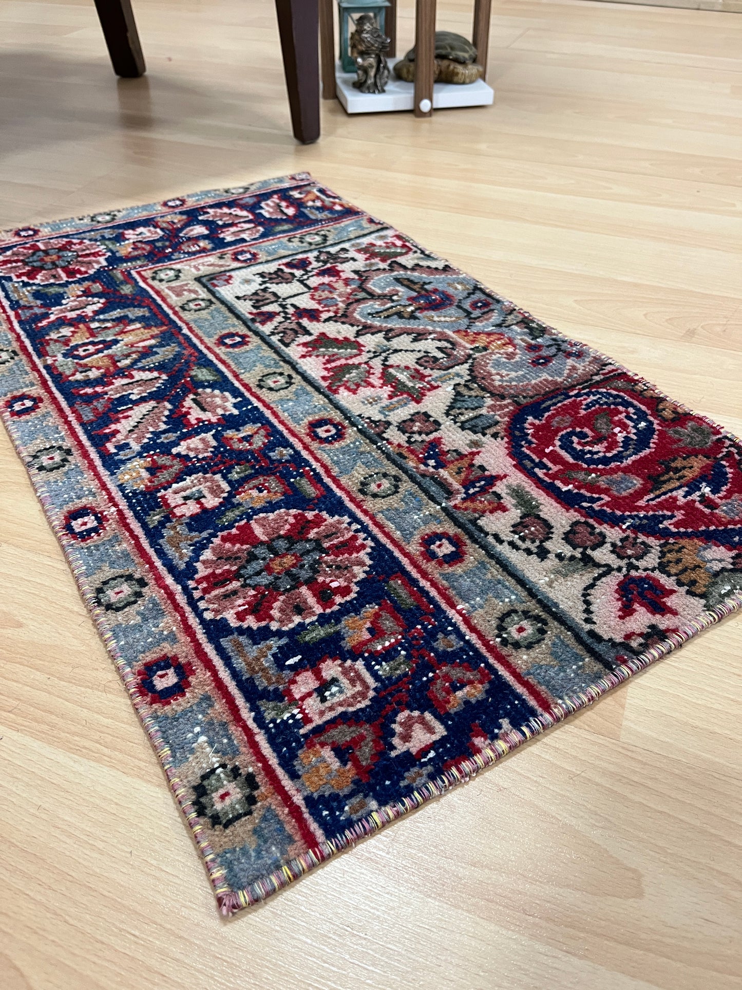 Hand-Knotted Vintage Turkish Rug (1'4" x 2'4")