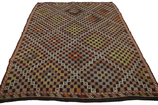 Handwoven Turkish Vintage Kilim (6'9" x 8'10")