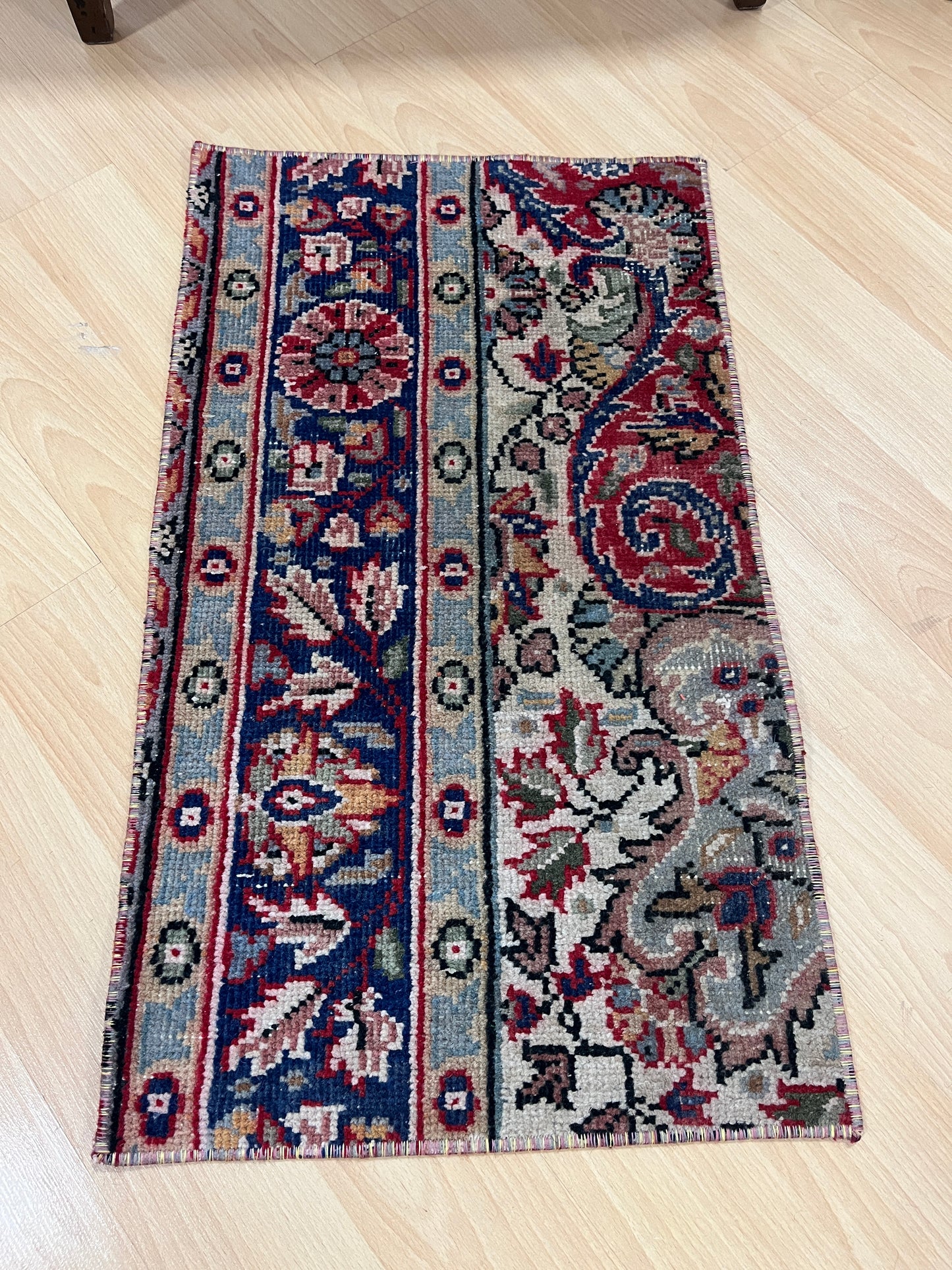 Hand-Knotted Vintage Turkish Rug (1'4" x 2'4")