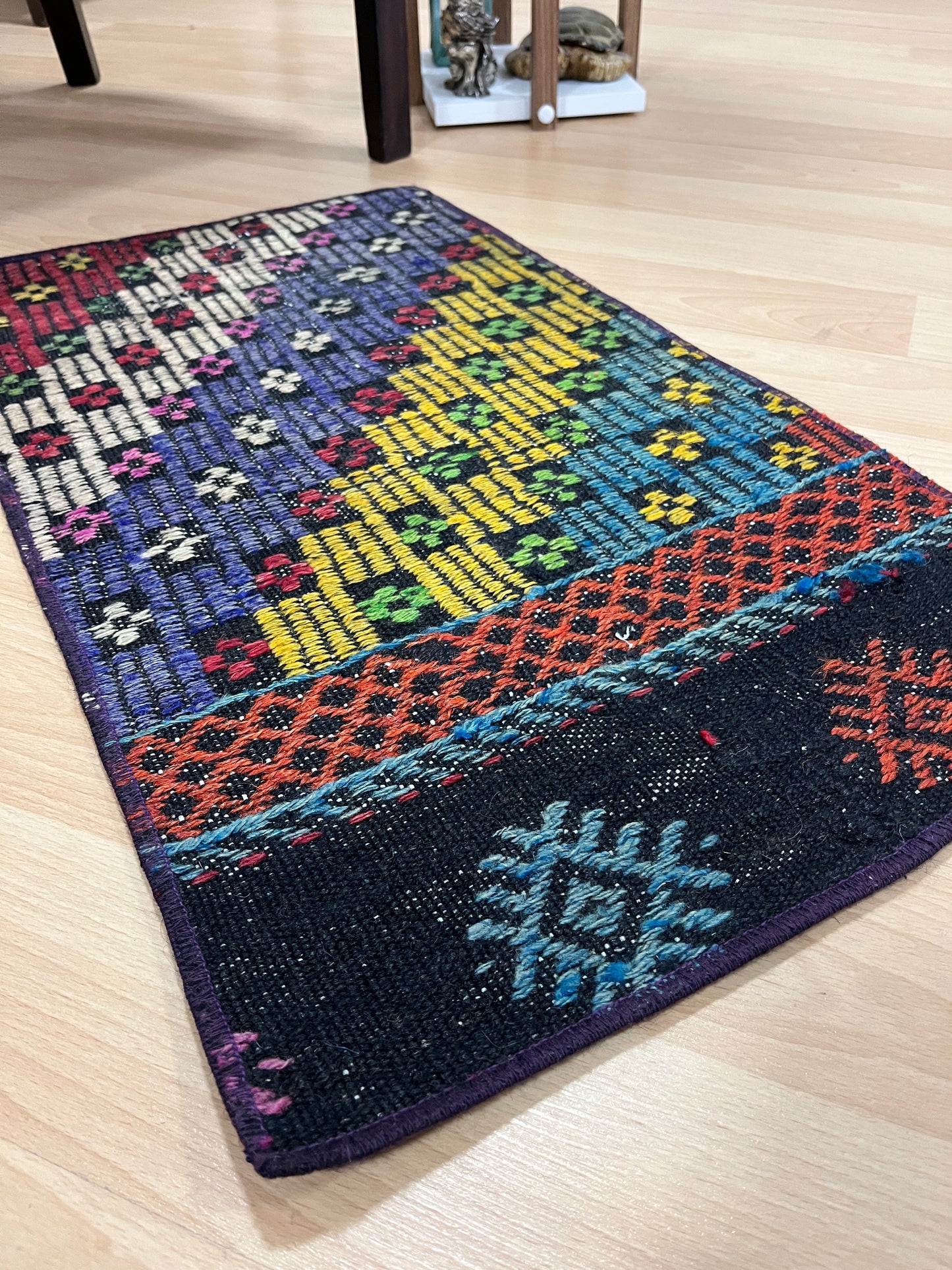 Handwoven Turkish Vintage Kilim (1'4" x 2'4")