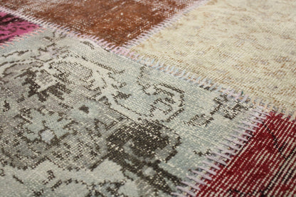 Hand-Knotted Patchwork Turkish Rug (3'0" x 3'5")