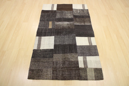 Hand-Knotted Patchwork Turkish Rug (3'1" x 5'5")