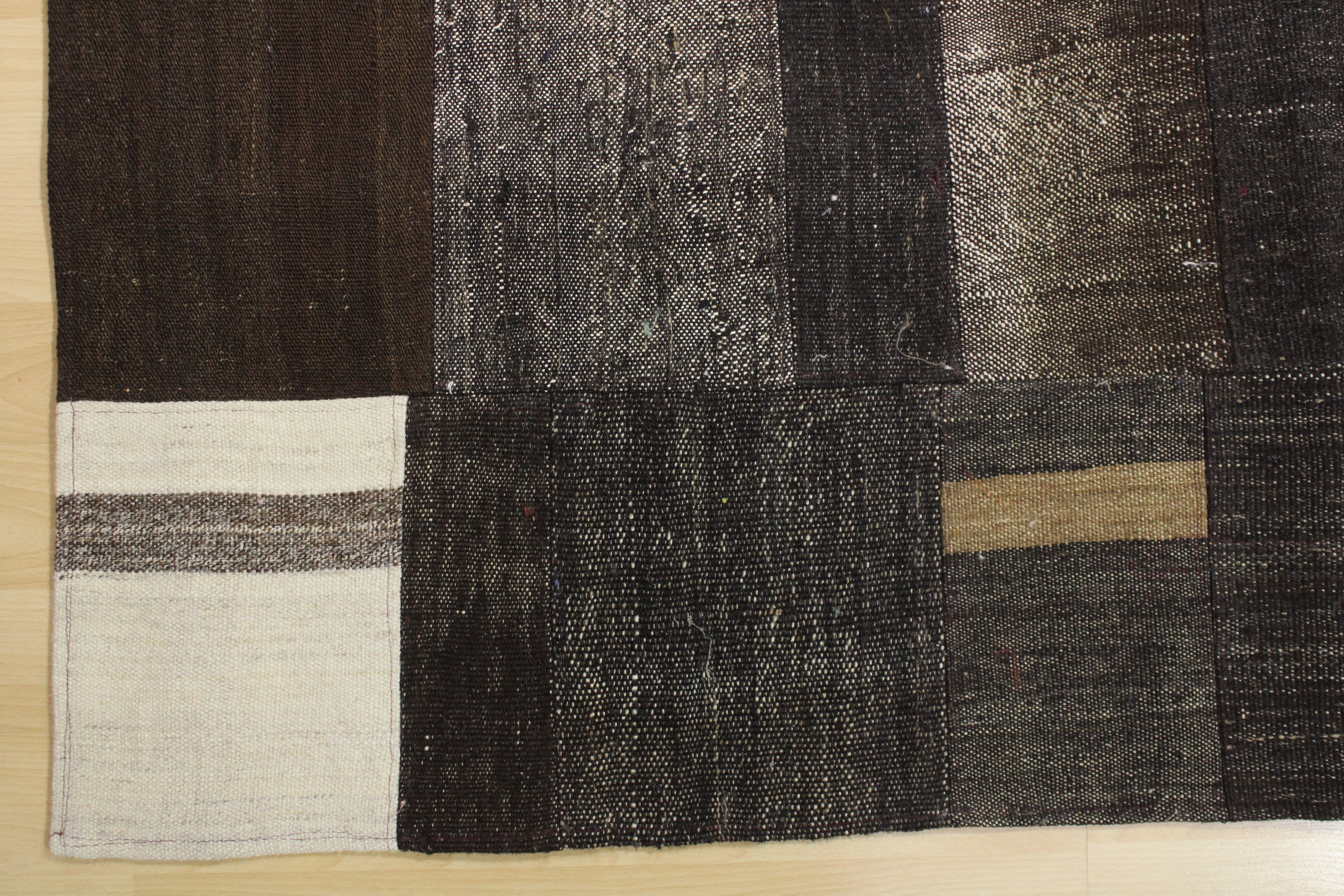 Turkish Patchwork Hand-Knotted Wool Rug