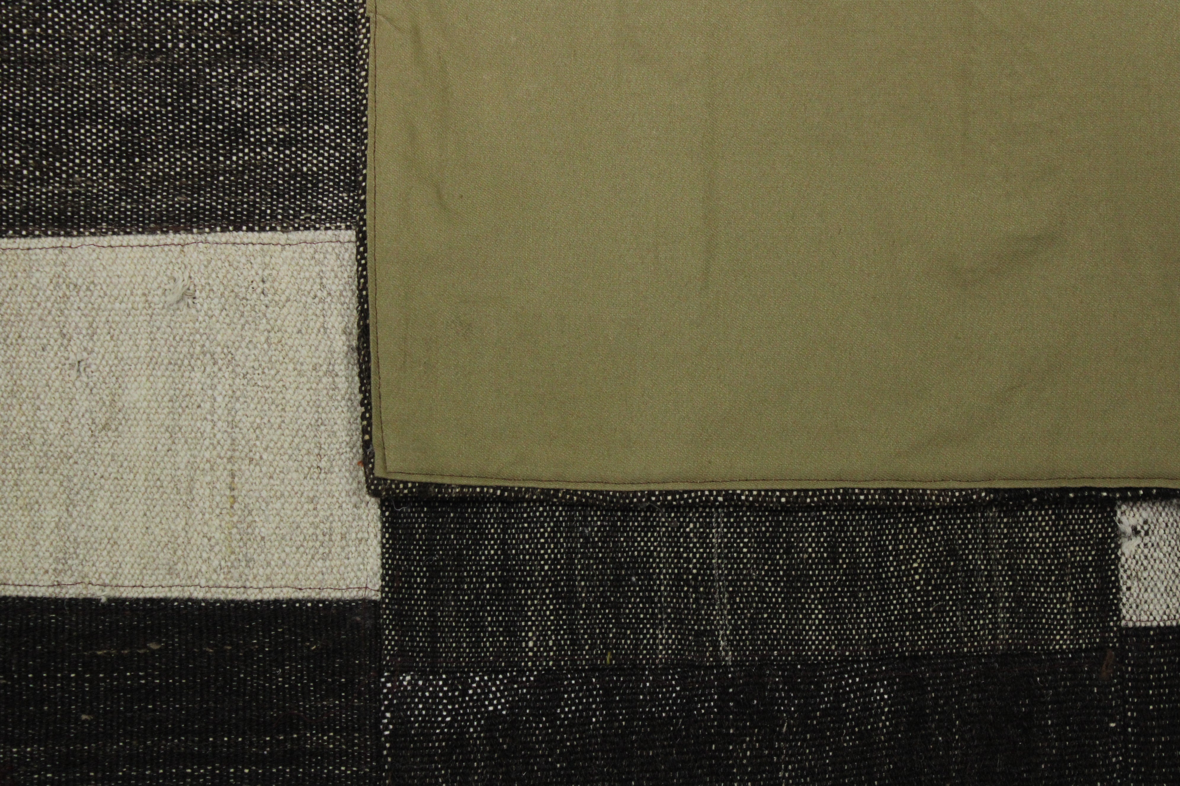 Turkish Patchwork Hand-Knotted Wool Rug