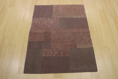 Hand-Knotted Patchwork Turkish Rug (2'7" x 3'7")