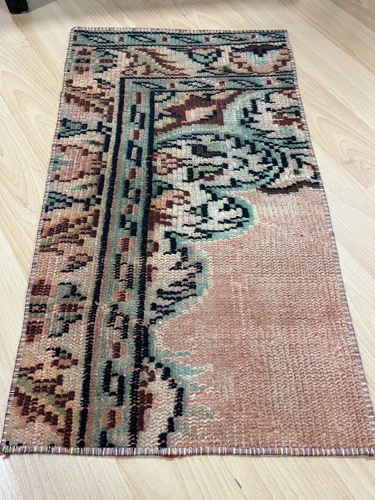 Hand-Knotted Vintage Turkish Rug (1'4" x 2'4")