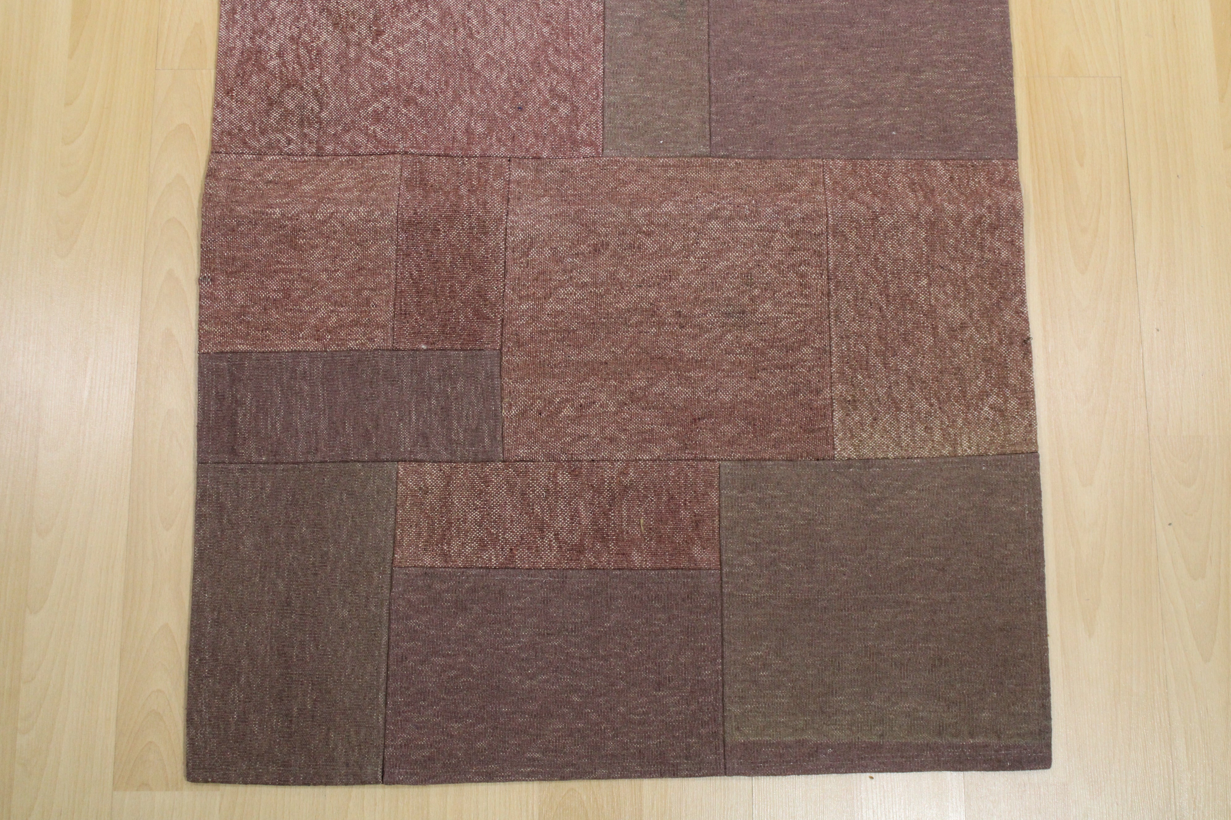 Turkish Patchwork Hand-Knotted Wool Rug