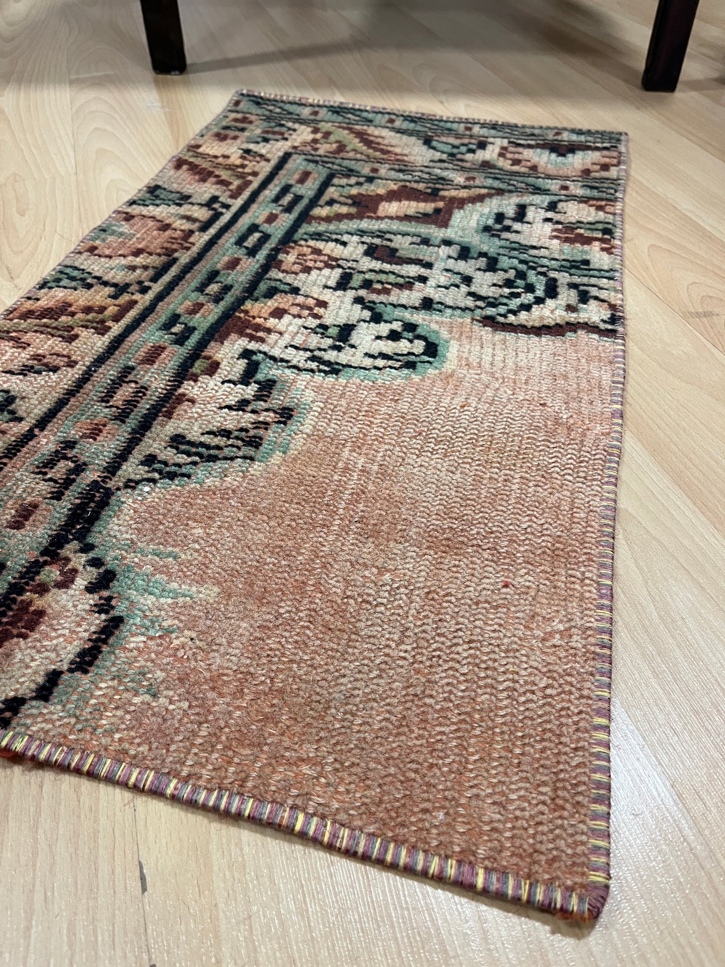 Hand-Knotted Vintage Turkish Rug (1'4" x 2'4")