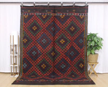 Handwoven Turkish Vintage Kilim (6'8" x 9'8")