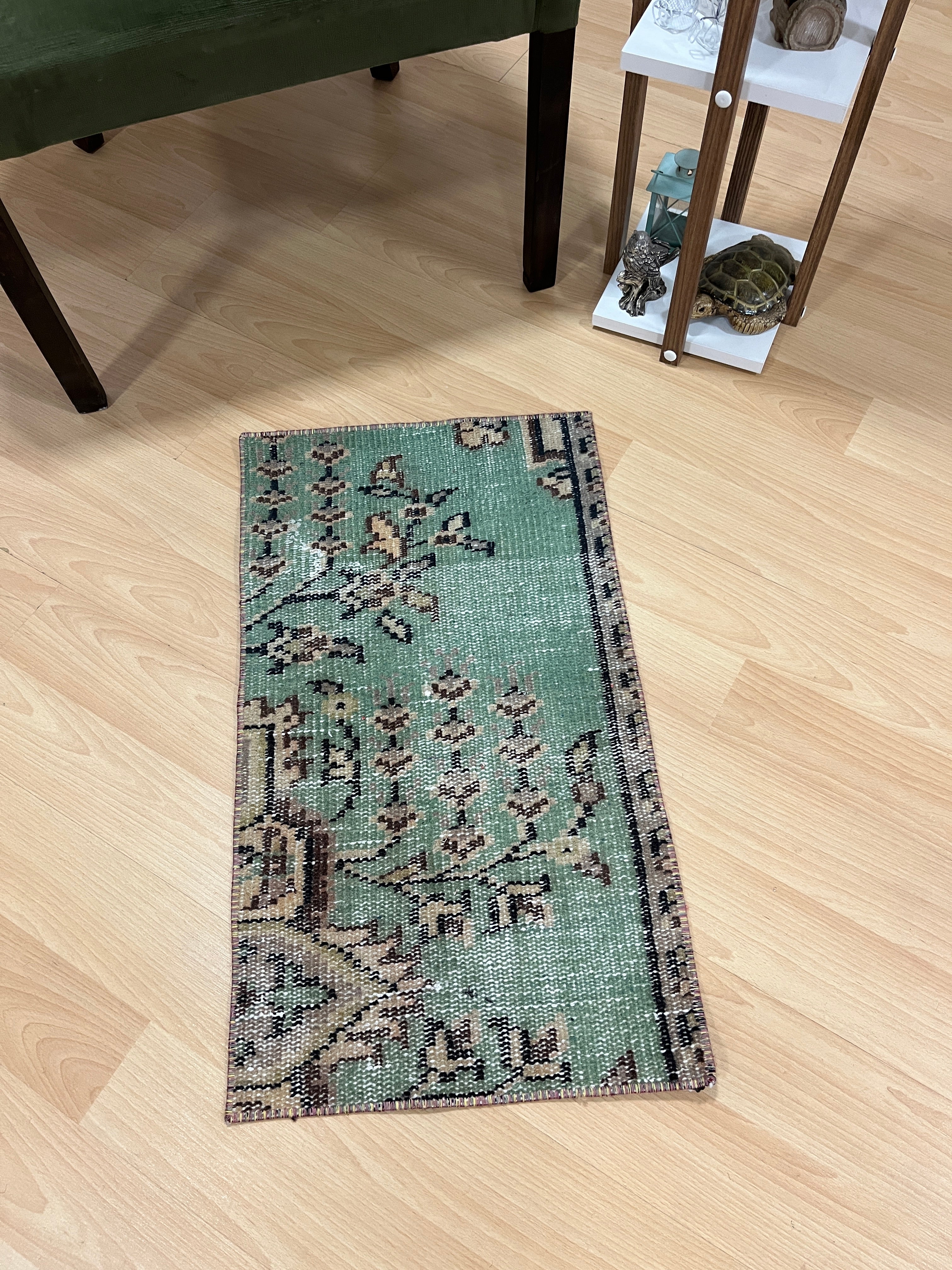 Turkish Vintage Hand-Knotted Wool Rug