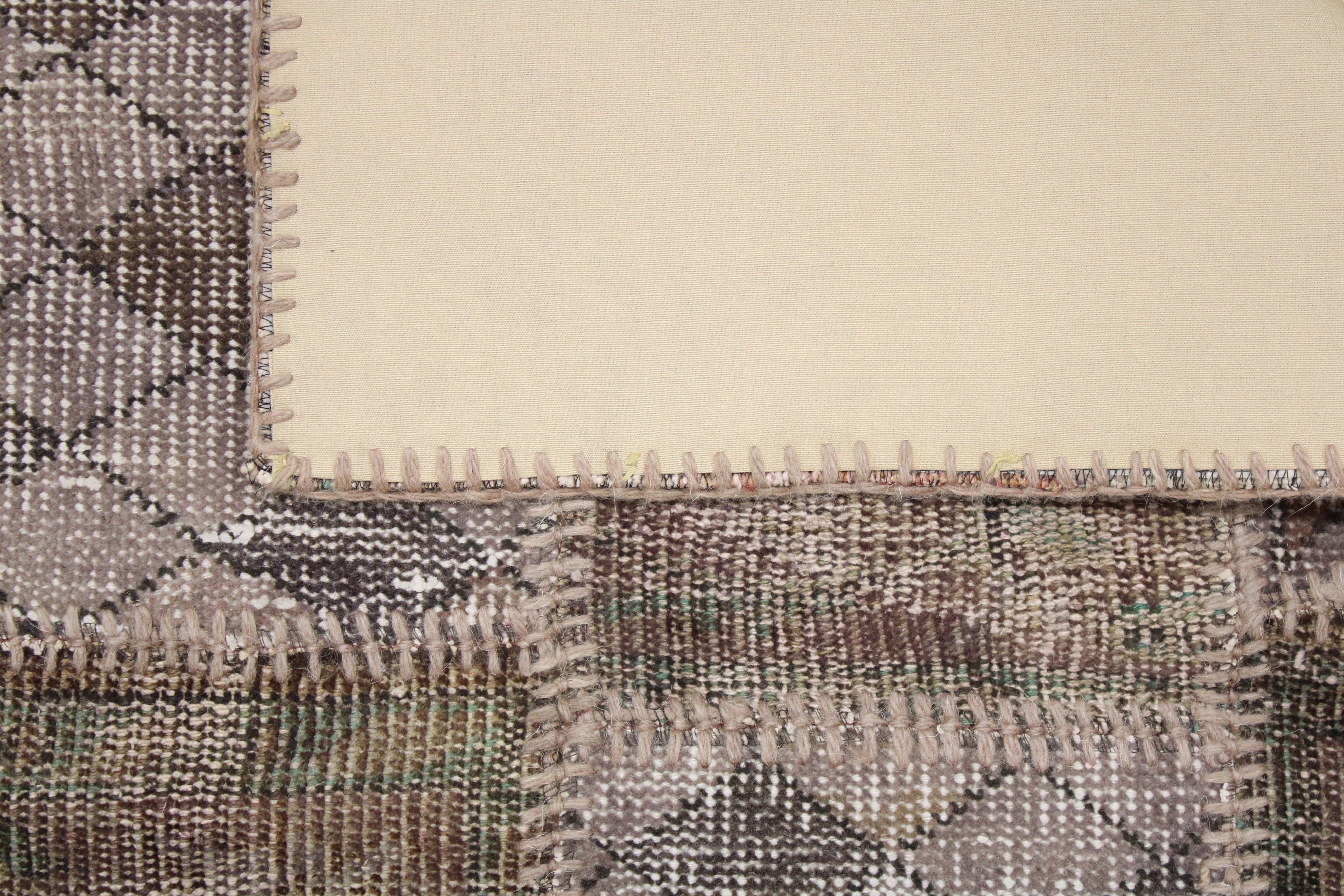 Turkish Patchwork Hand-Knotted Wool Rug