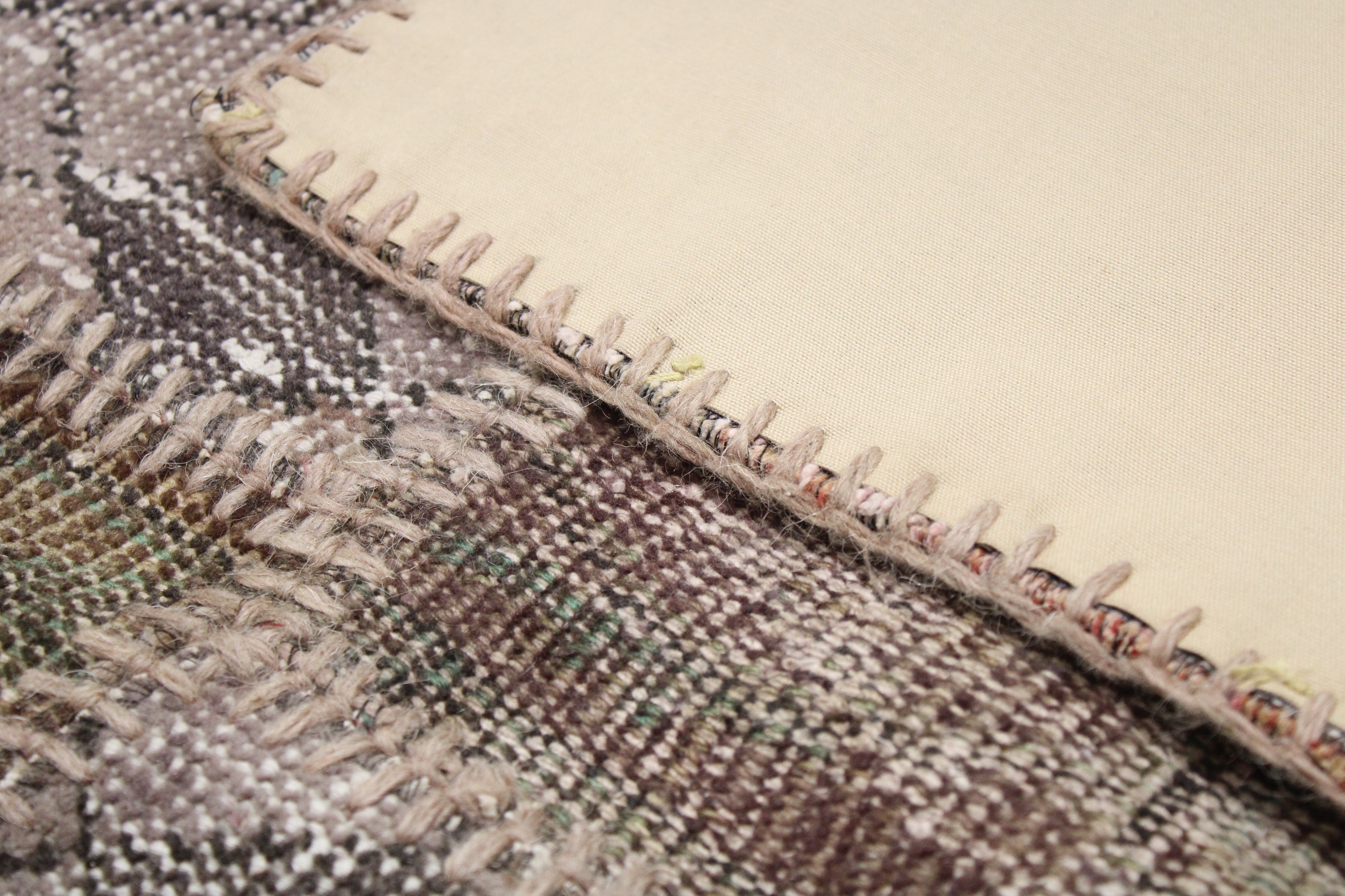 Turkish Patchwork Hand-Knotted Wool Rug