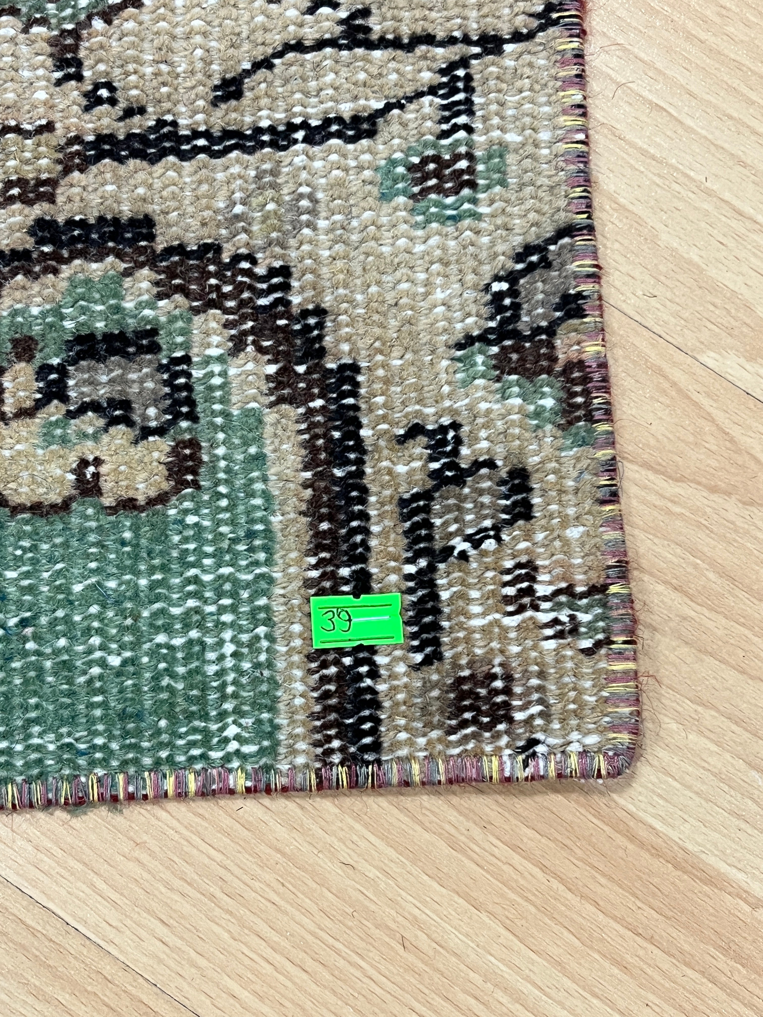 Turkish Vintage Hand-Knotted Wool Rug