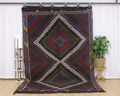 Handwoven Turkish Vintage Kilim (6'6" x 10'9")