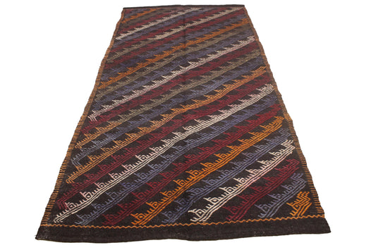 Handwoven Turkish Vintage Kilim (4'12" x 10'10")