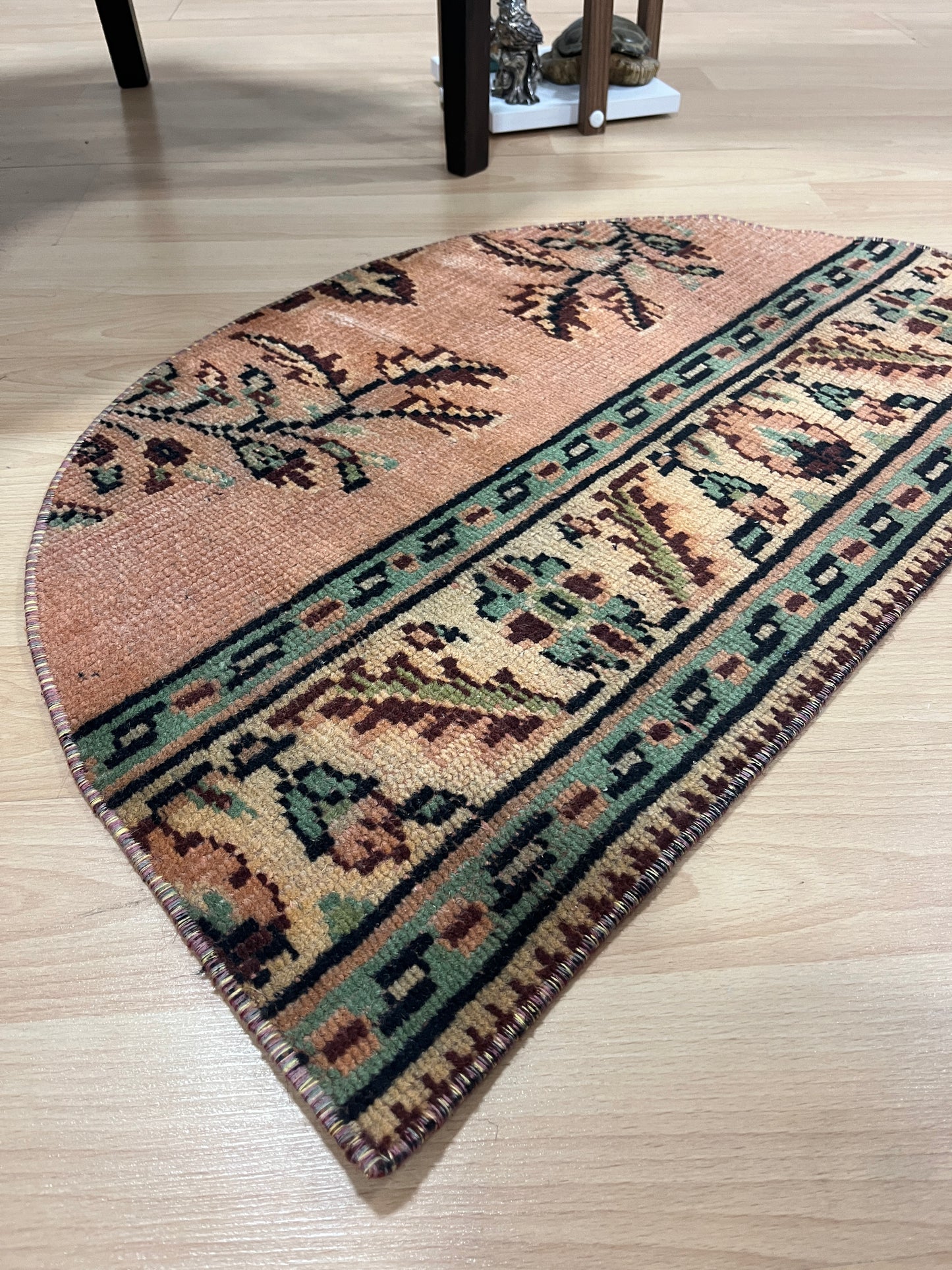 Hand-Knotted Turkish Vintage Doormat (1'8" x 2'8")