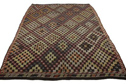 Handwoven Turkish Vintage Kilim (6'2" x 8'3")