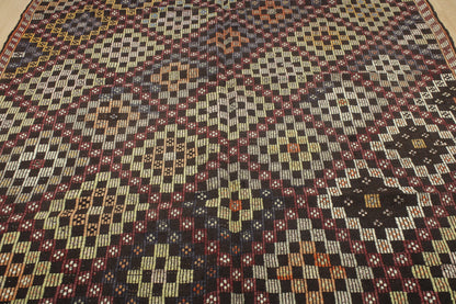 Handwoven Turkish Vintage Kilim (6'2" x 8'3")