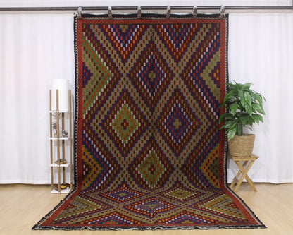 Handwoven Turkish Vintage Kilim (6'3" x 12'1")