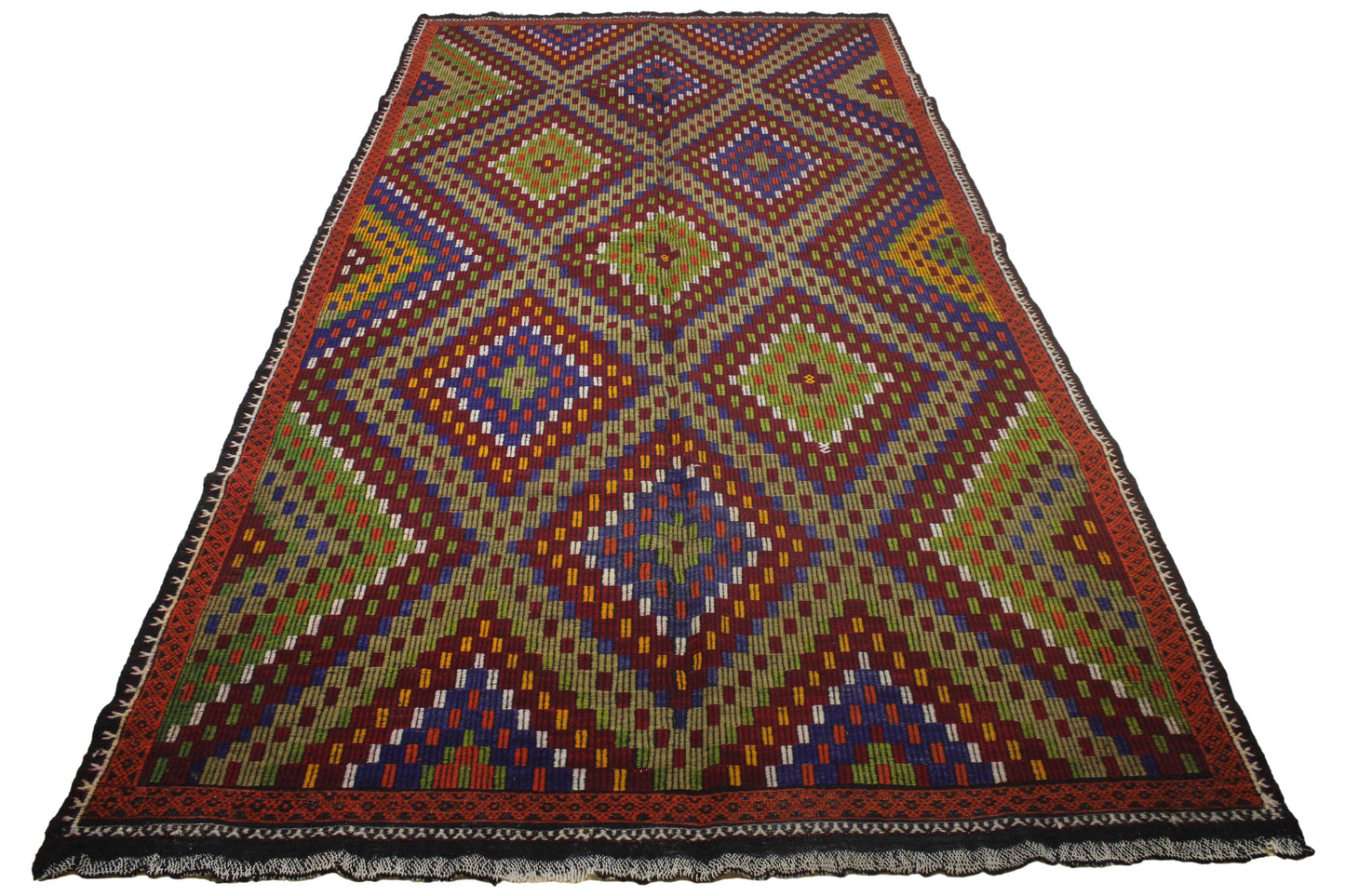 Handwoven Turkish Vintage Kilim (6'3" x 12'1")