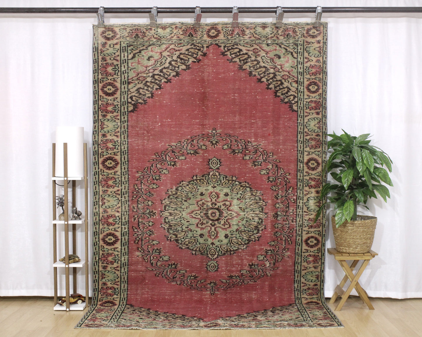 Hand-Knotted Vintage Turkish Rug (5'8" x 8'10")