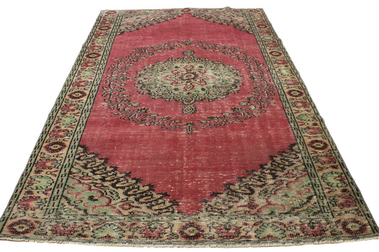 Hand-Knotted Vintage Turkish Rug (5'8" x 8'10")