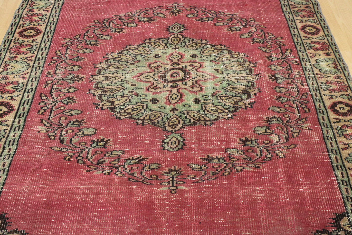 Hand-Knotted Vintage Turkish Rug (5'8" x 8'10")