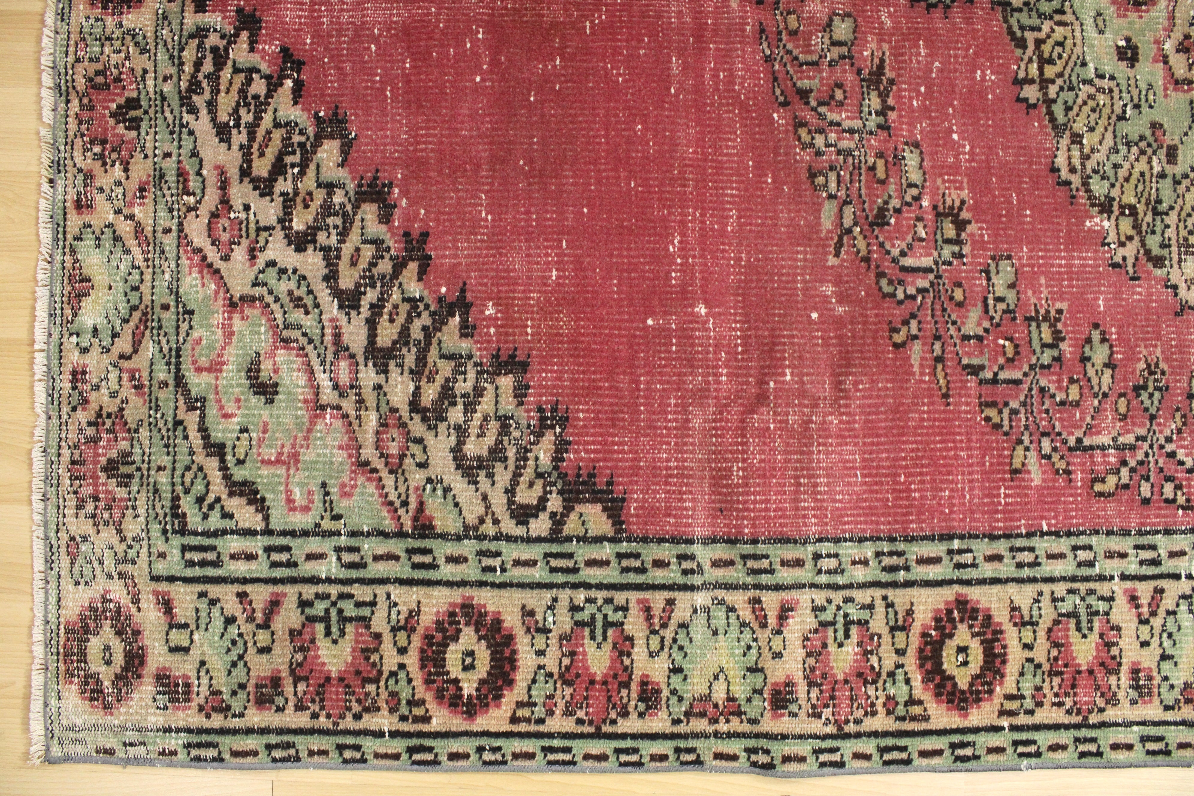 Turkish Vintage Hand-Knotted Wool Rug