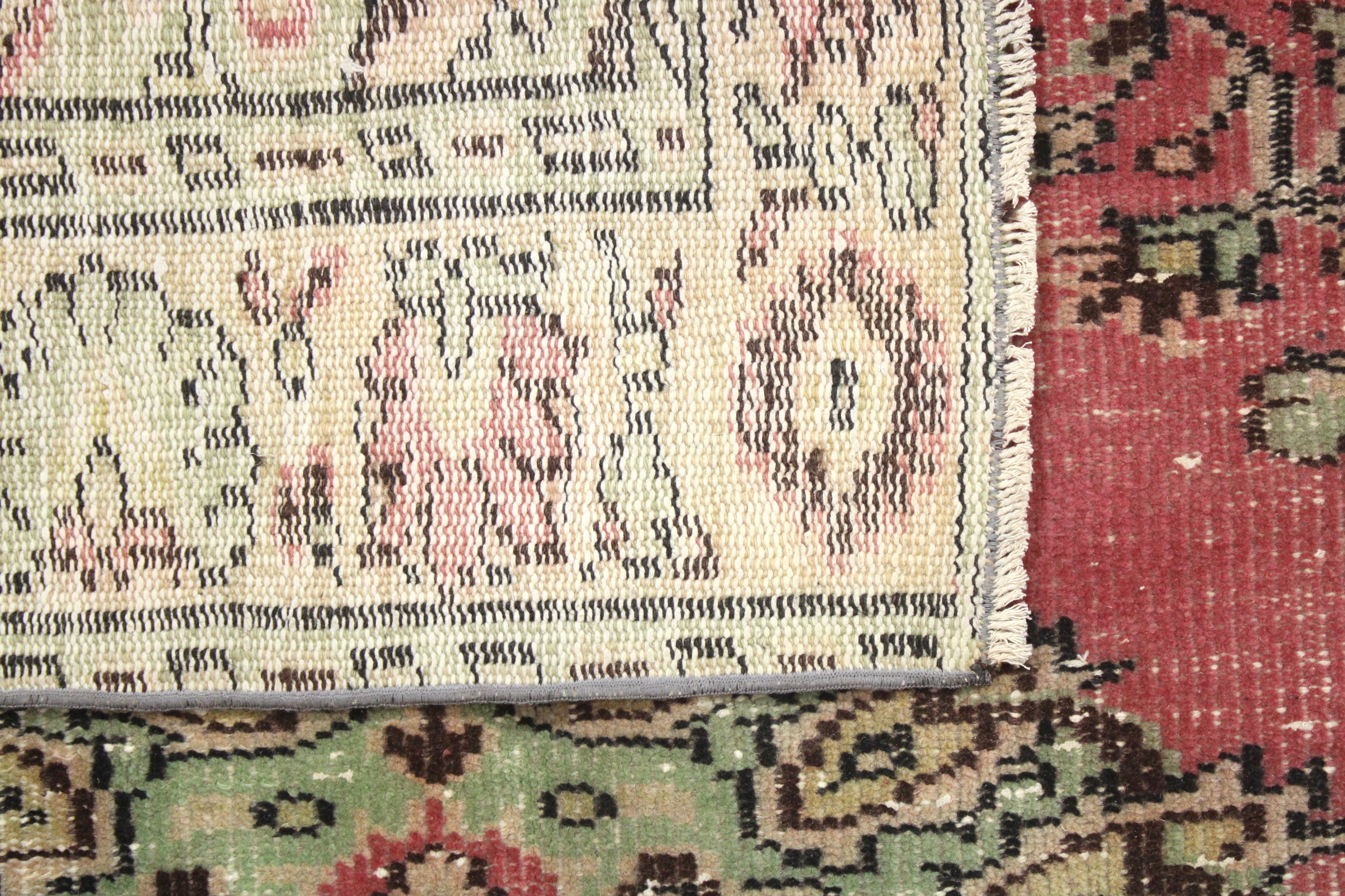 Turkish Vintage Hand-Knotted Wool Rug