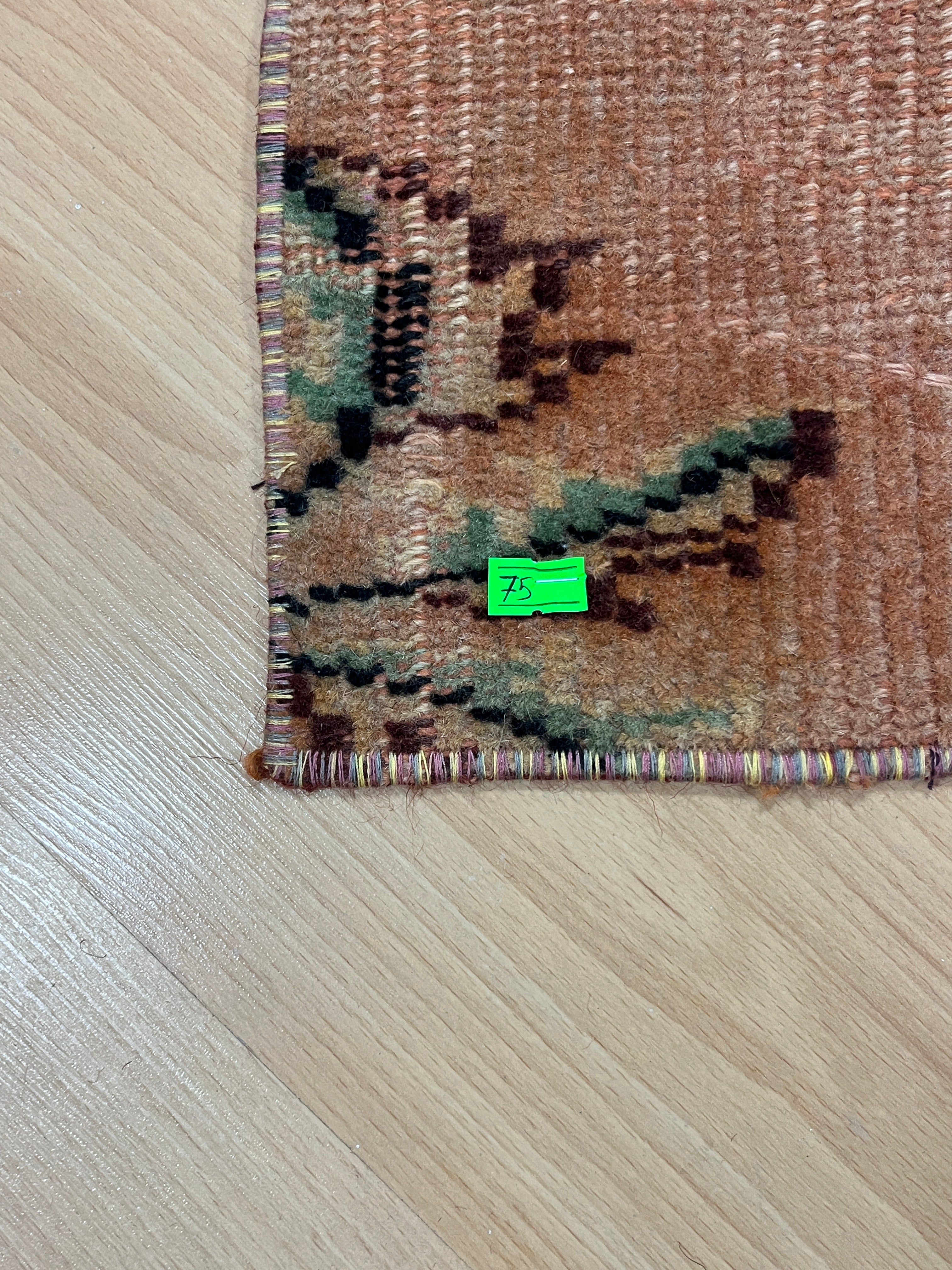 Turkish Vintage Hand-Knotted Wool Rug