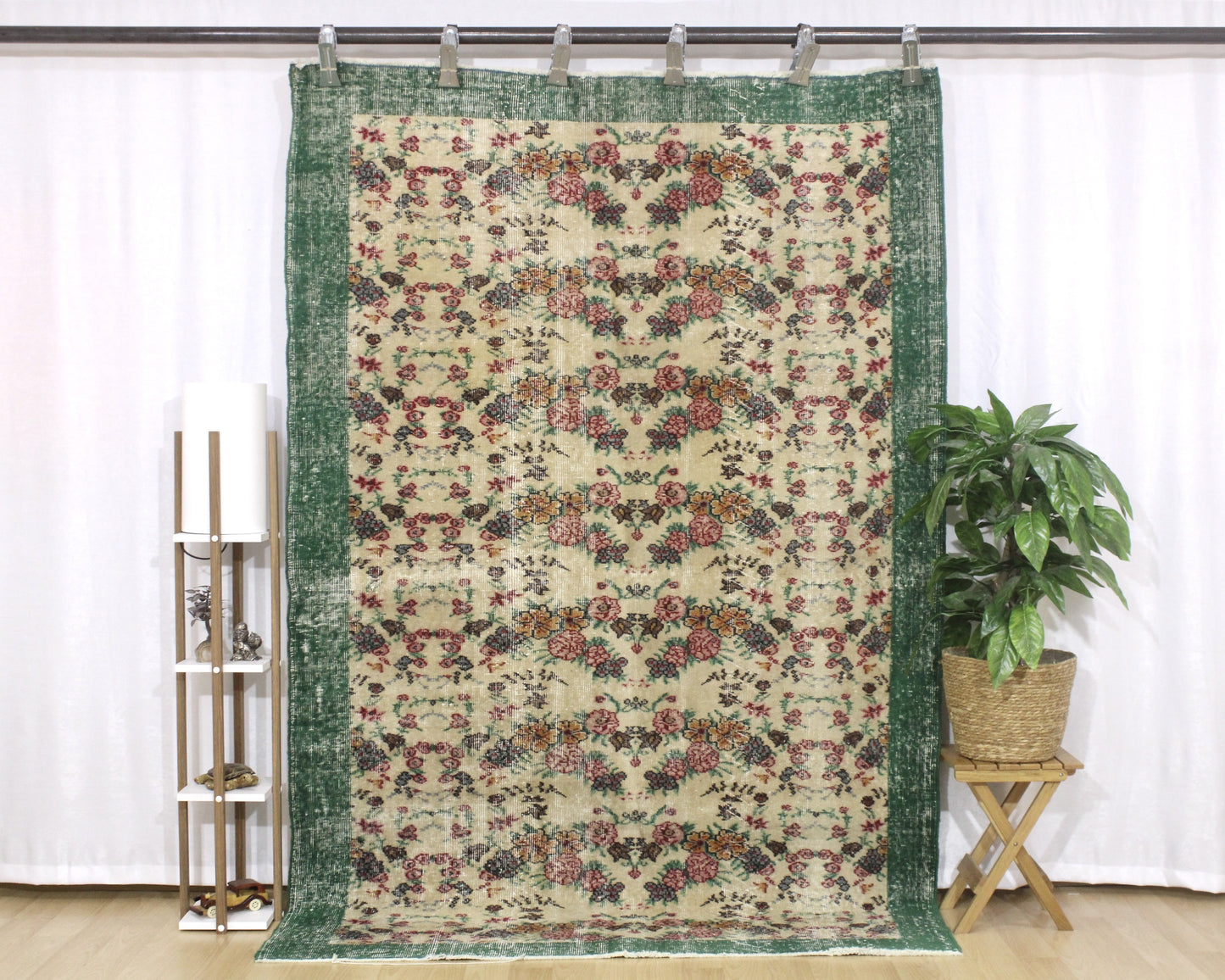 Hand-Knotted Vintage Turkish Rug (5'3" x 8'10")