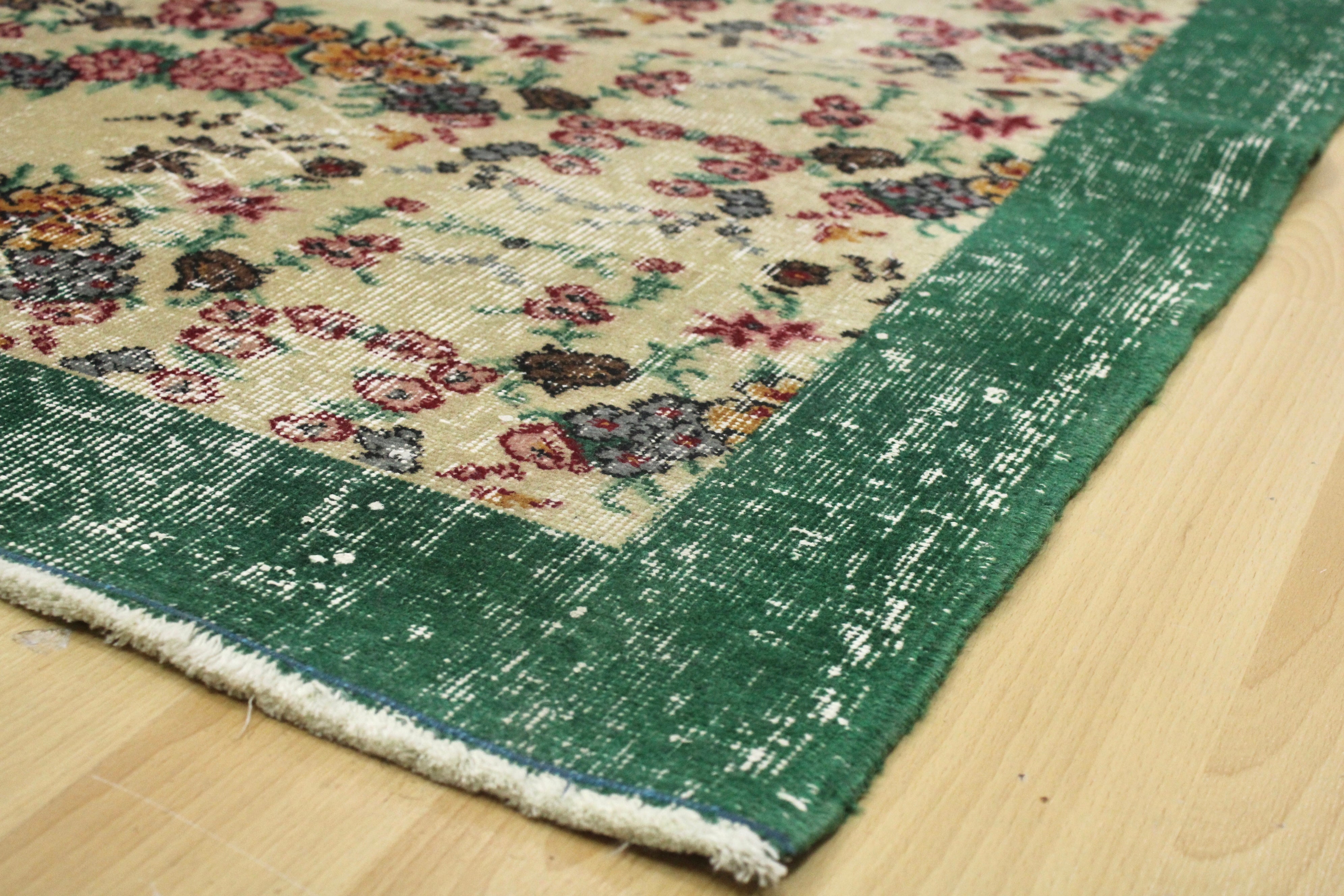 Turkish Vintage Hand-Knotted Wool Rug
