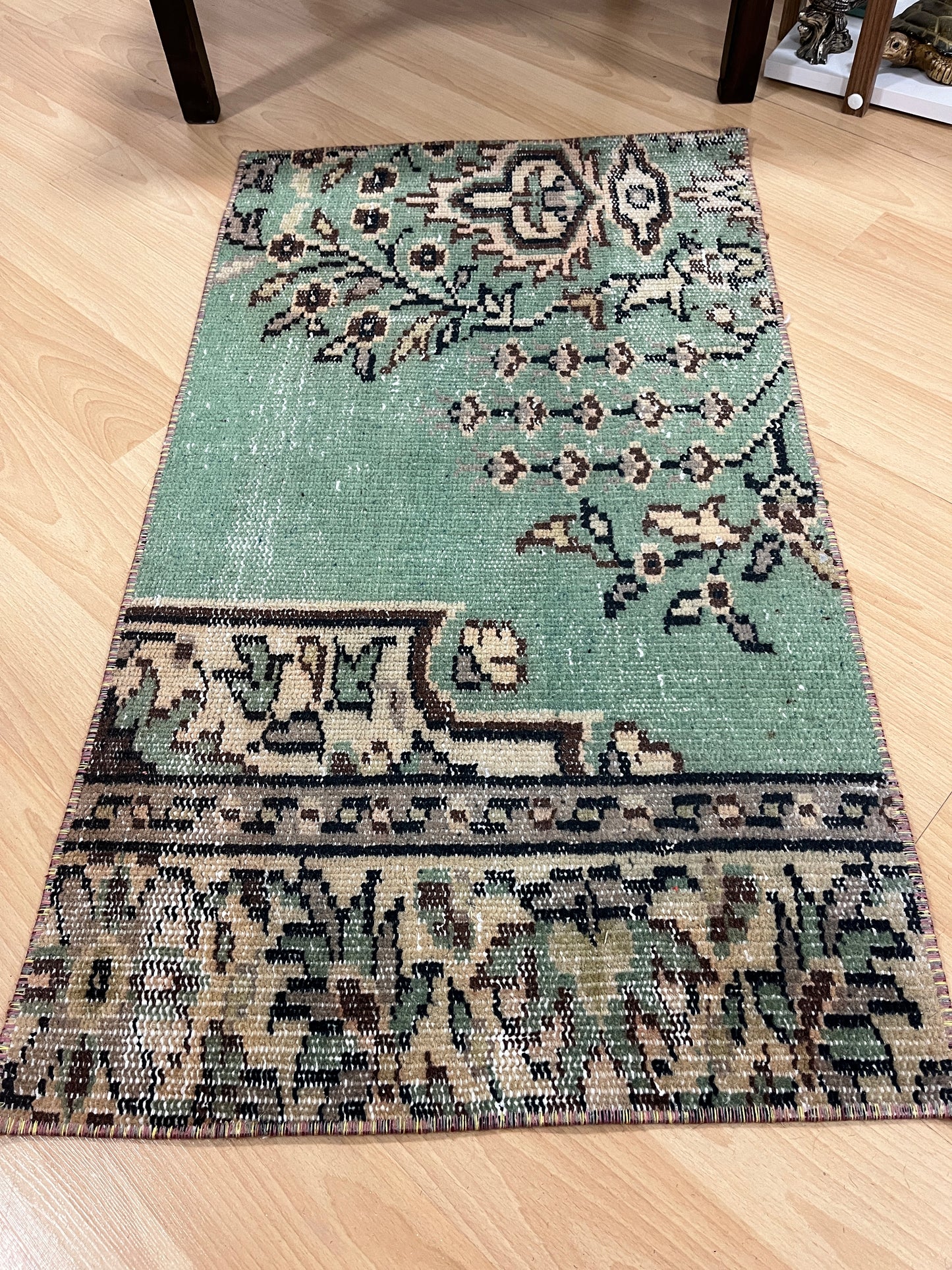 Hand-Knotted Vintage Turkish Rug (1'8" x 2'11")