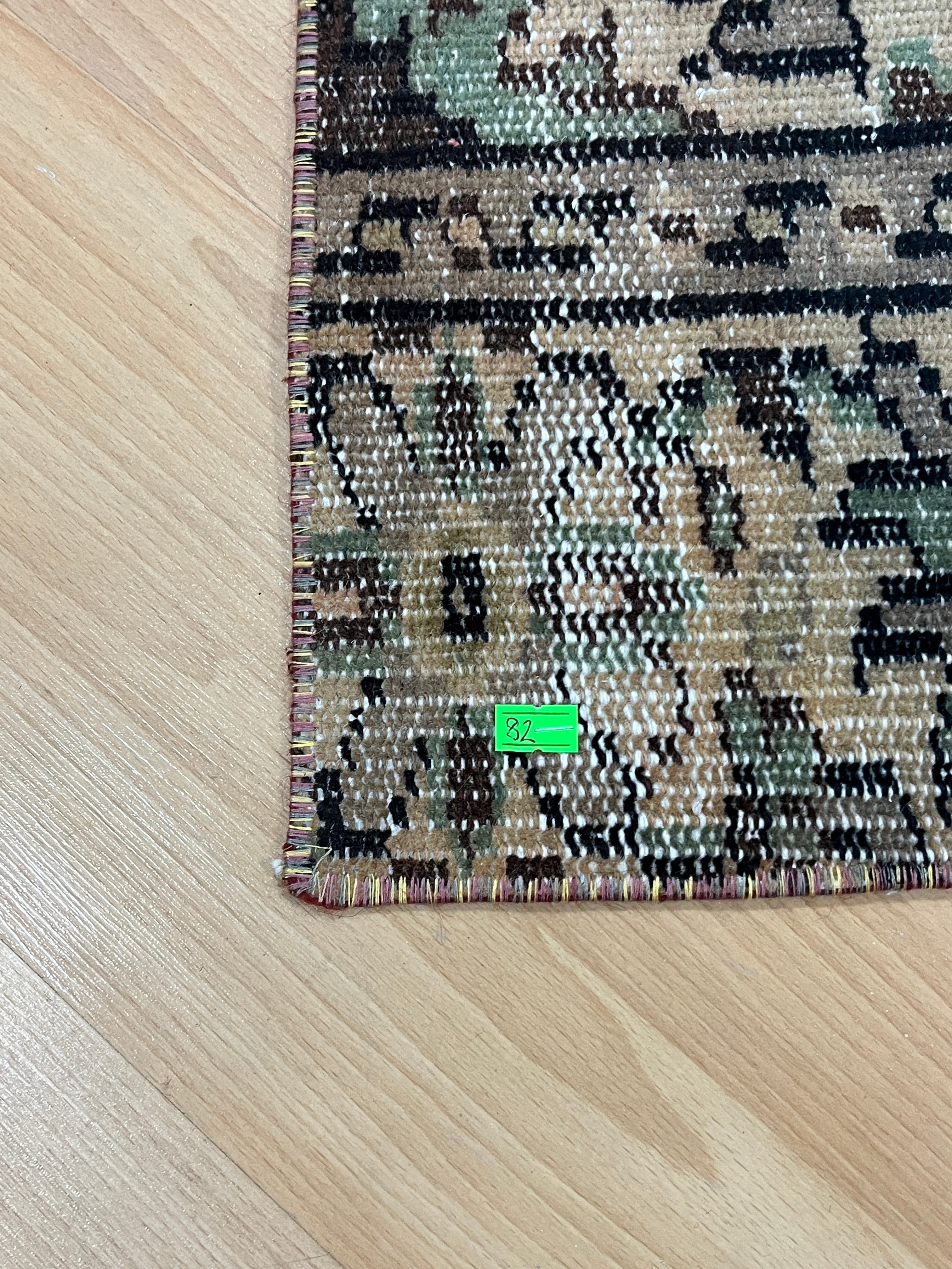 Turkish Vintage Hand-Knotted Wool Rug