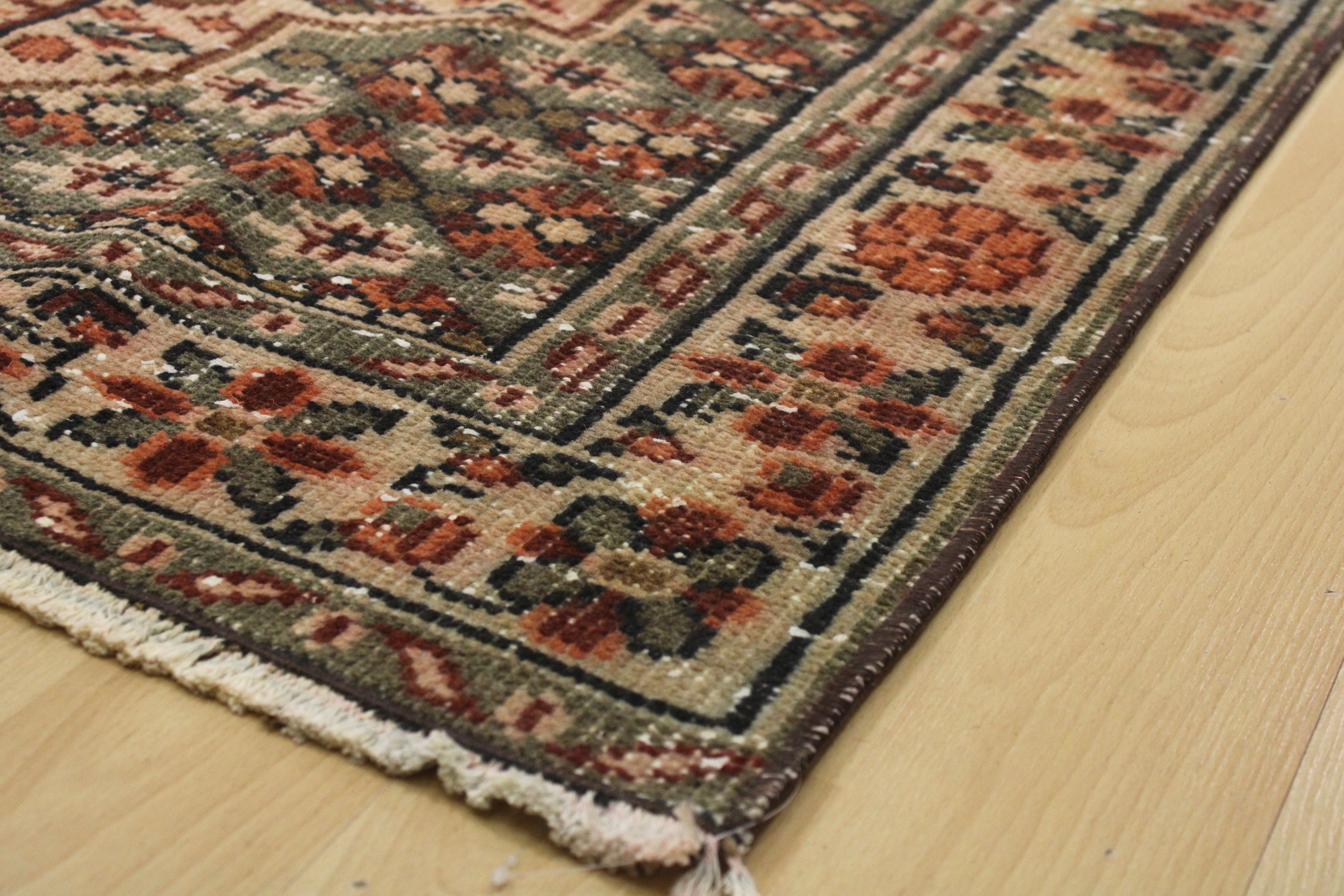 Turkish Vintage Hand-Knotted Wool Rug