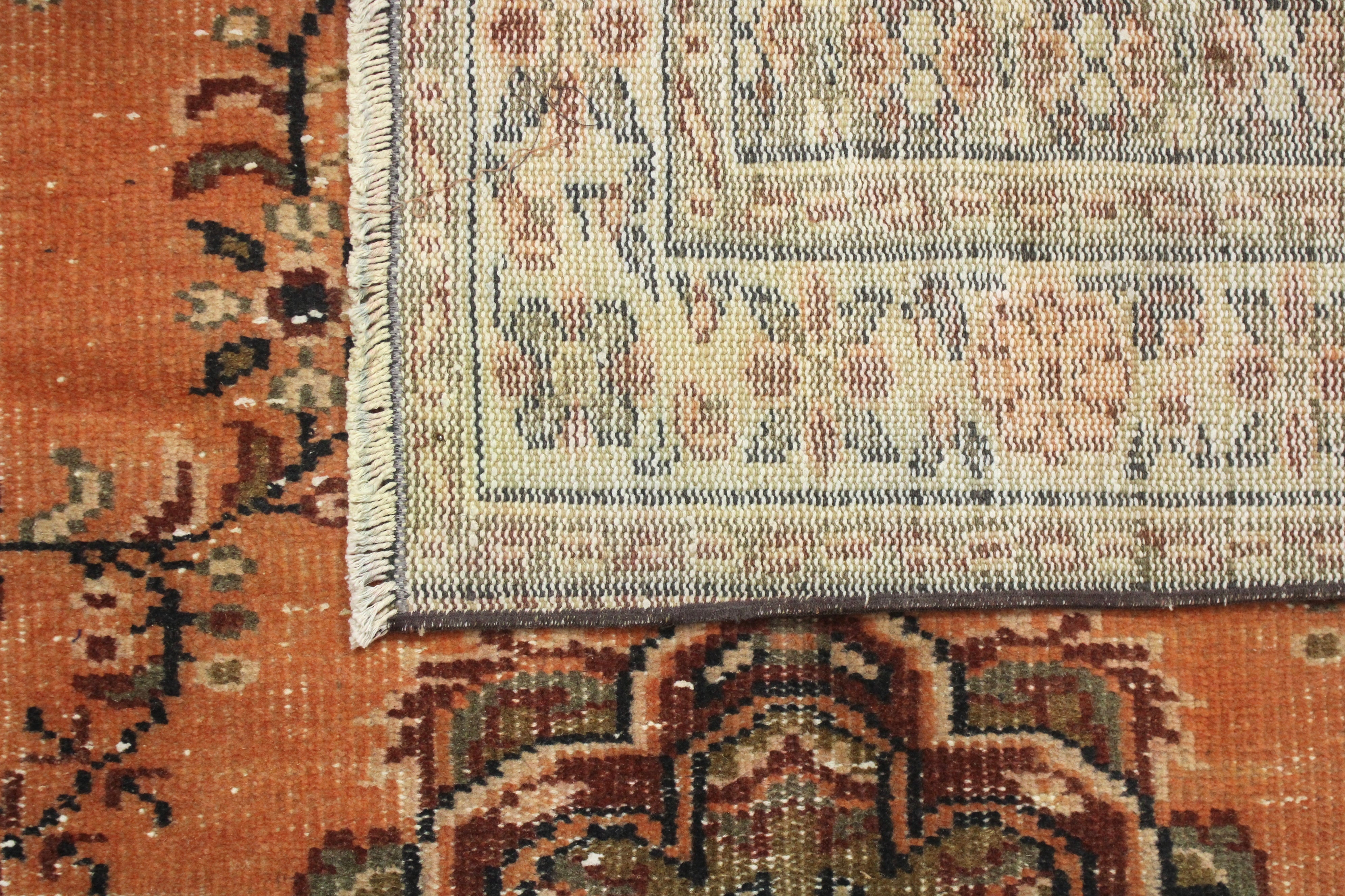 Turkish Vintage Hand-Knotted Wool Rug