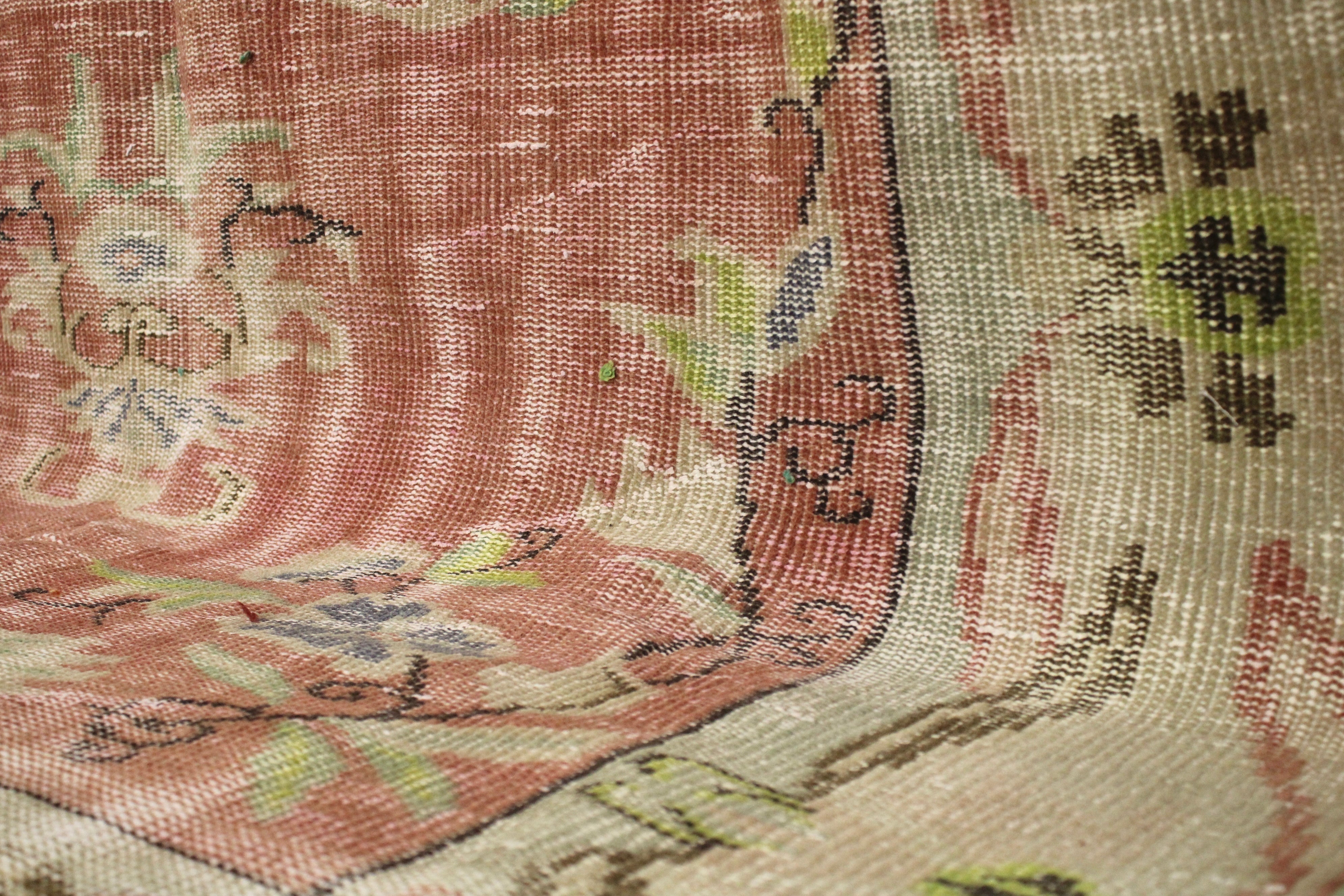 Turkish Vintage Hand-Knotted Wool Rug