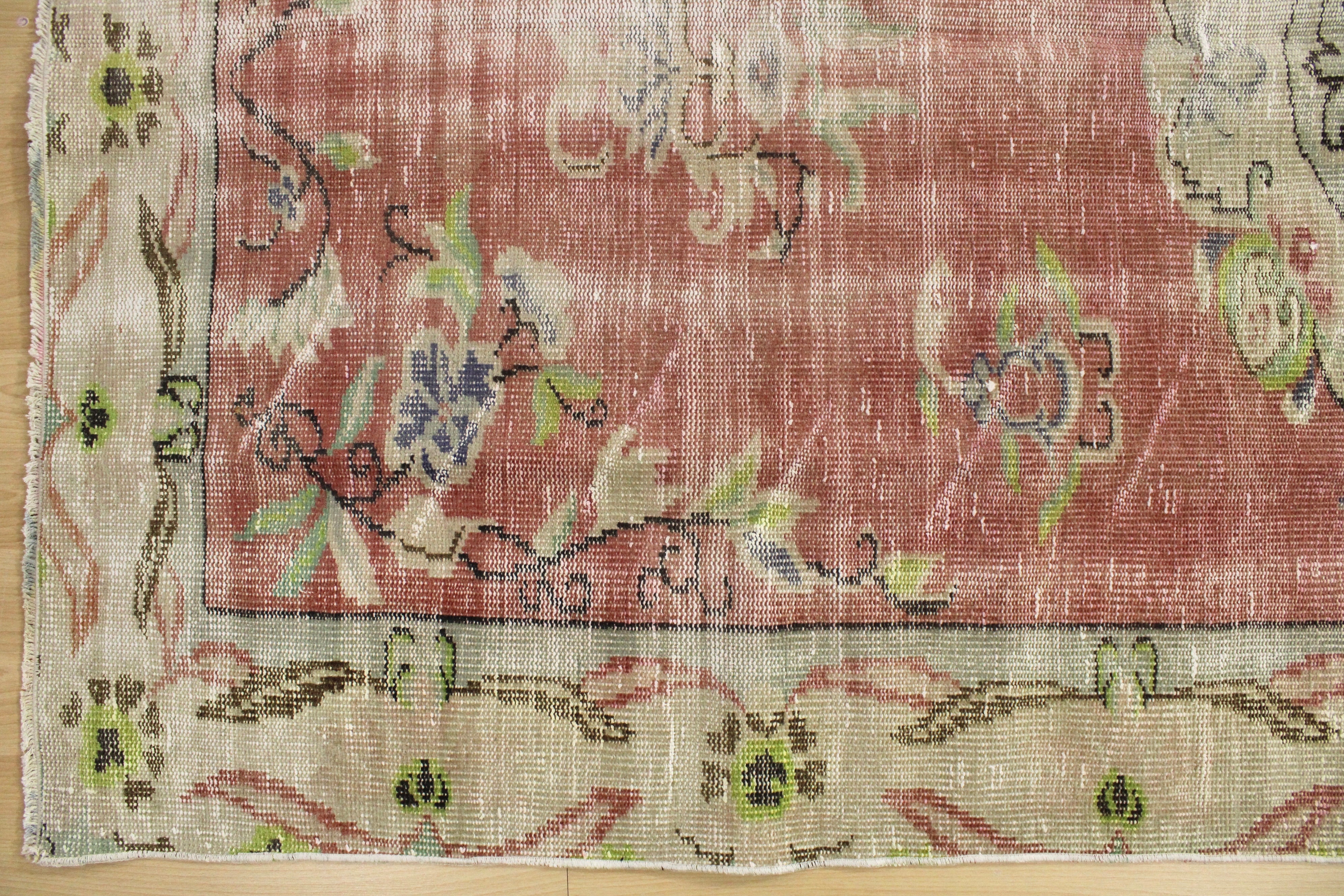 Turkish Vintage Hand-Knotted Wool Rug