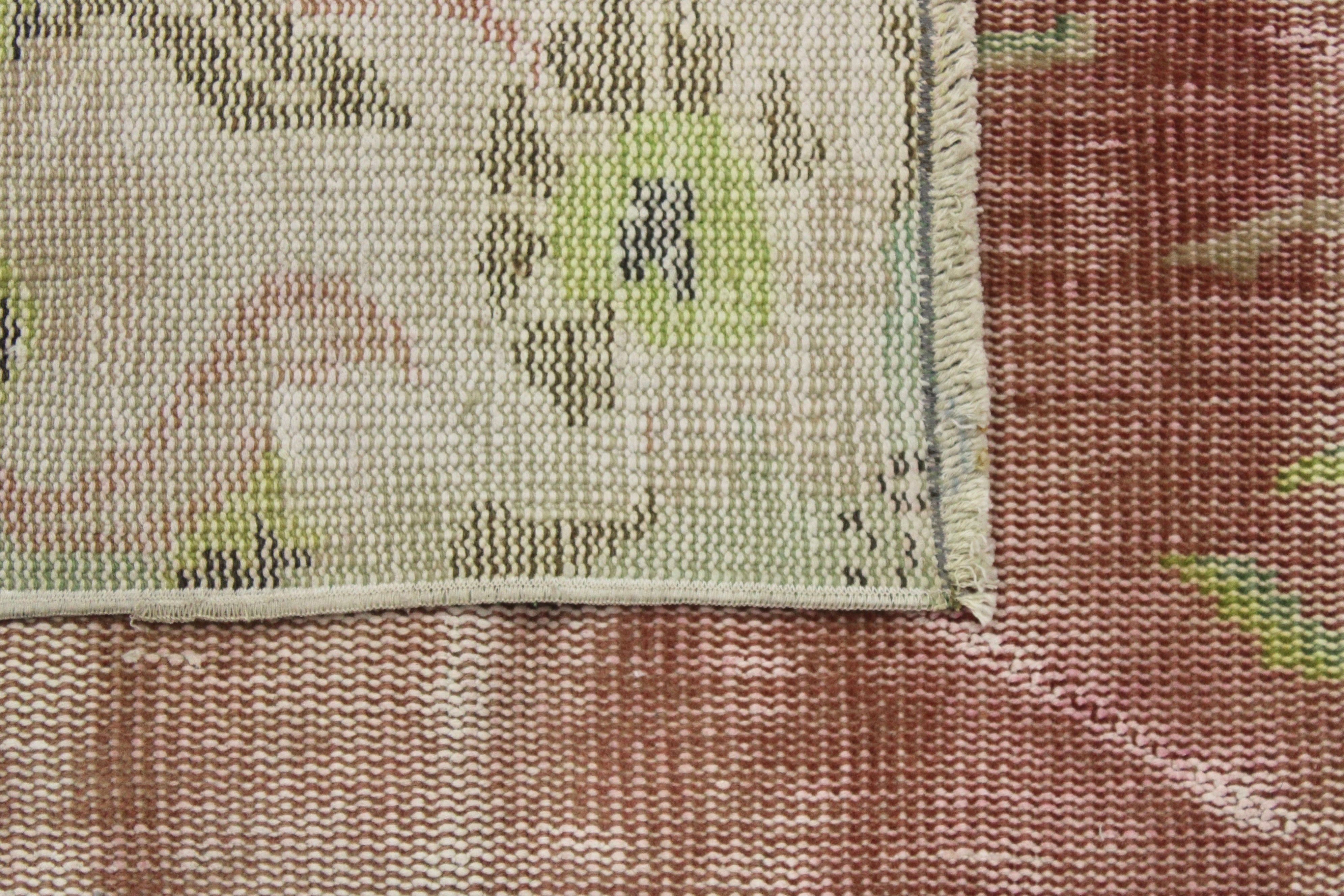 Turkish Vintage Hand-Knotted Wool Rug