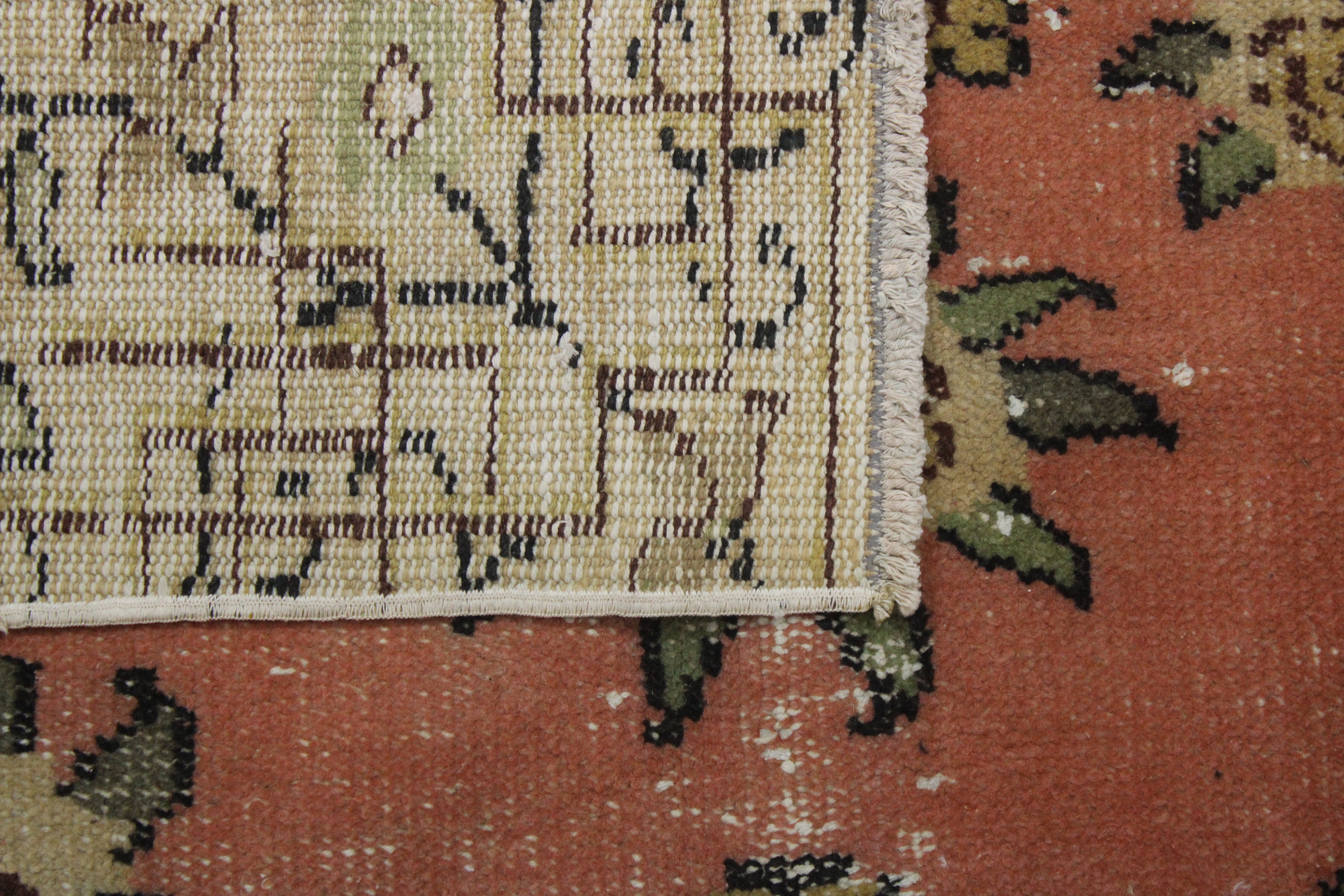 Turkish Vintage Hand-Knotted Wool Rug