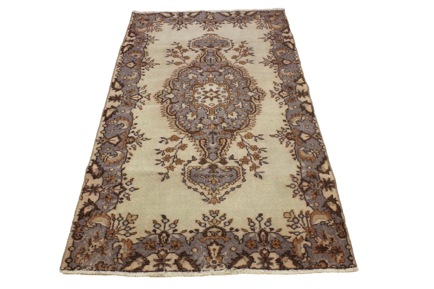 Hand-Knotted Vintage Turkish Rug (3'10" x 6'7")