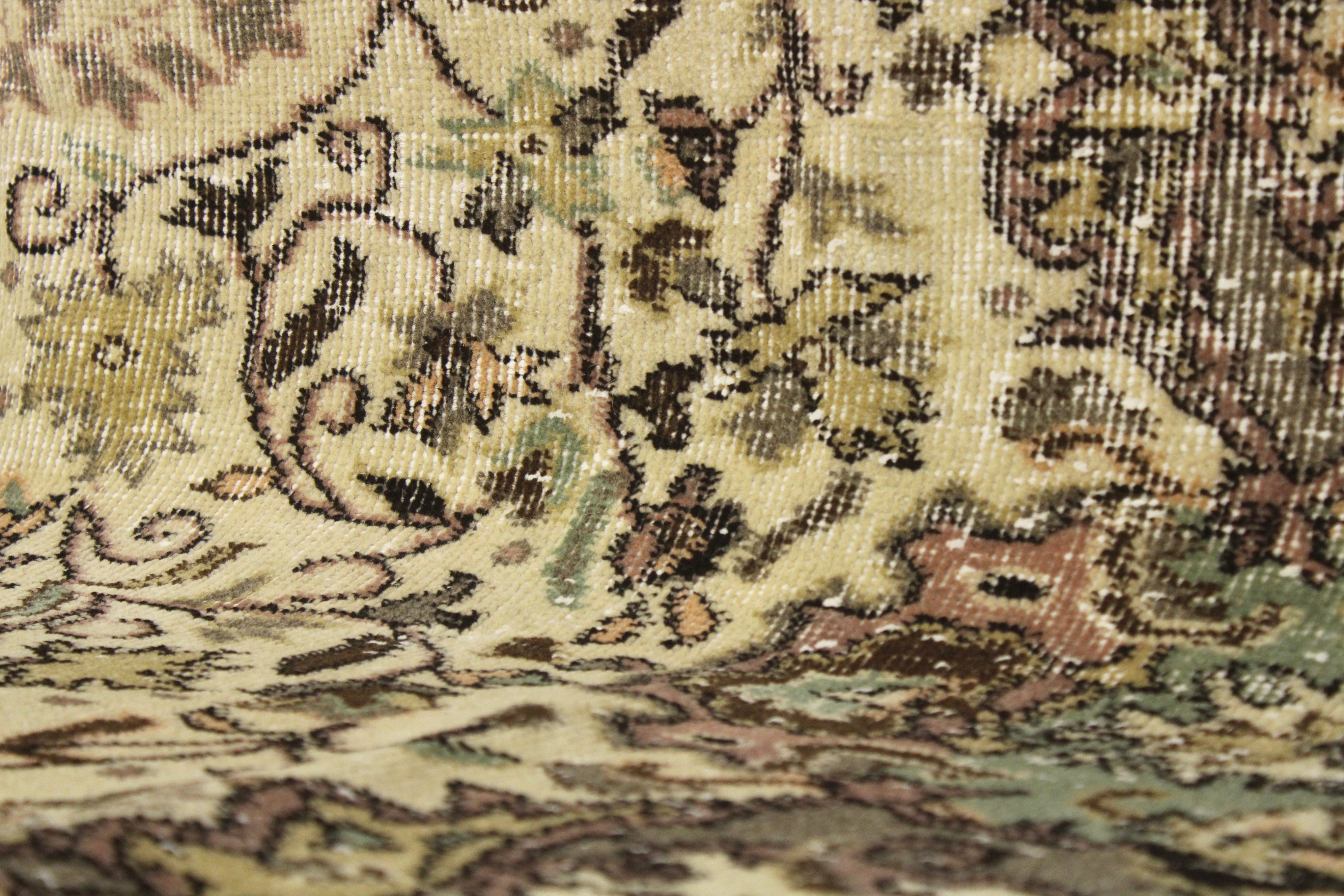 Turkish Vintage Hand-Knotted Wool Rug