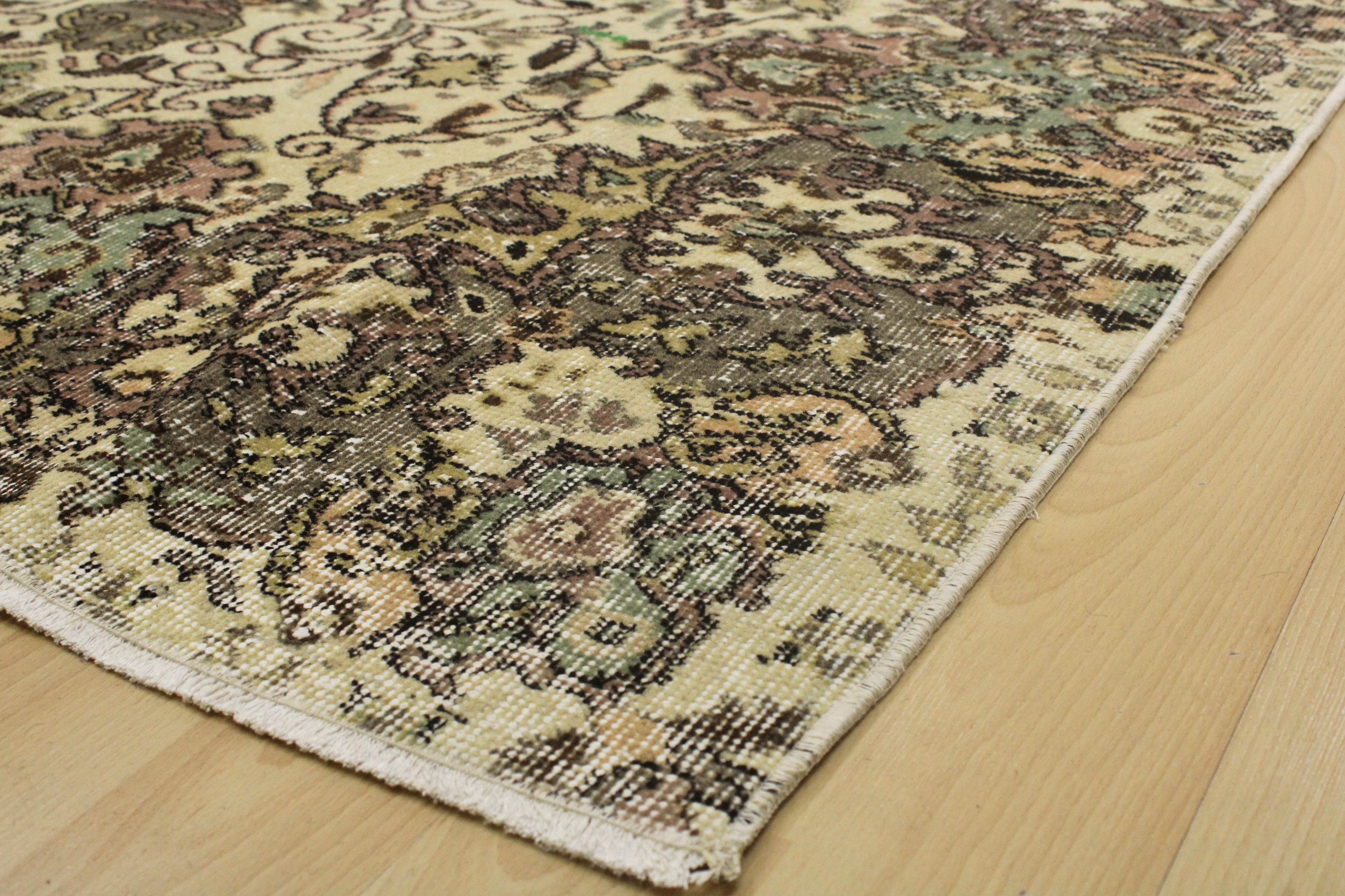 Turkish Vintage Hand-Knotted Wool Rug