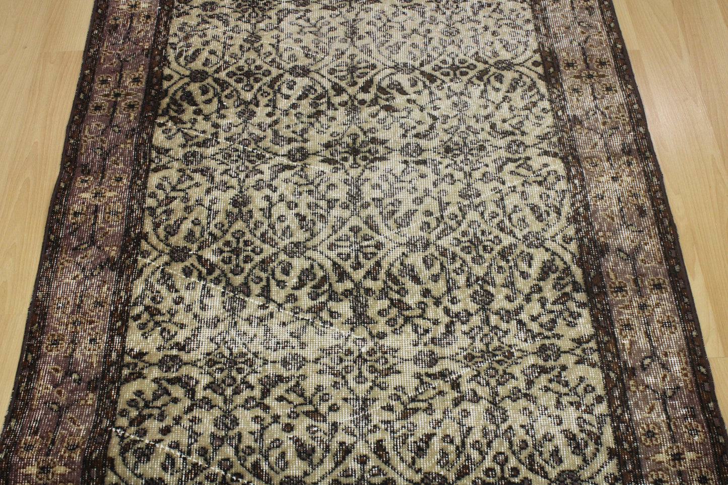 Hand-Knotted Vintage Turkish Rug (3'8" x 6'11")