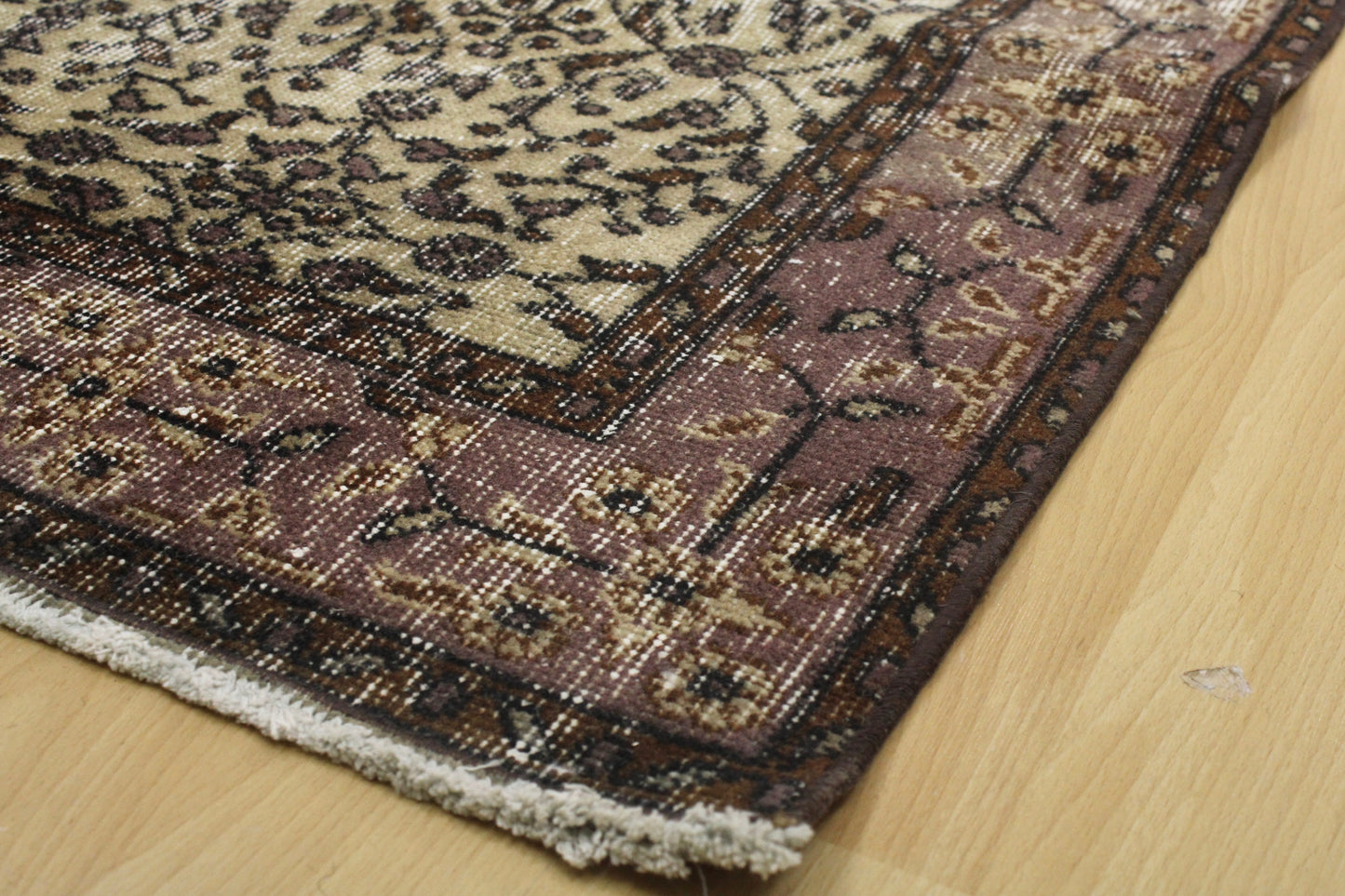 Hand-Knotted Vintage Turkish Rug (3'8" x 6'11")