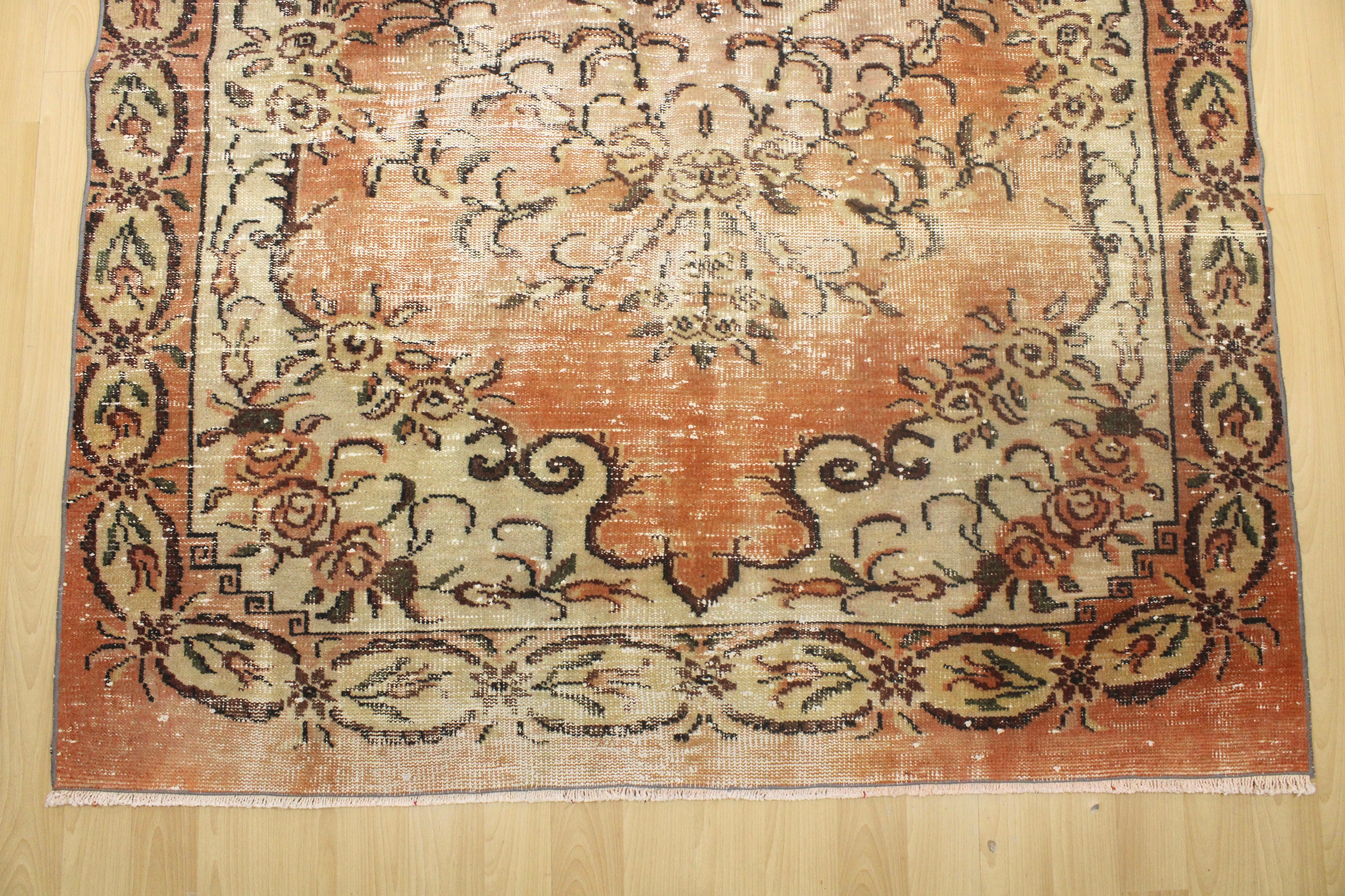 Turkish Vintage Hand-Knotted Wool Rug