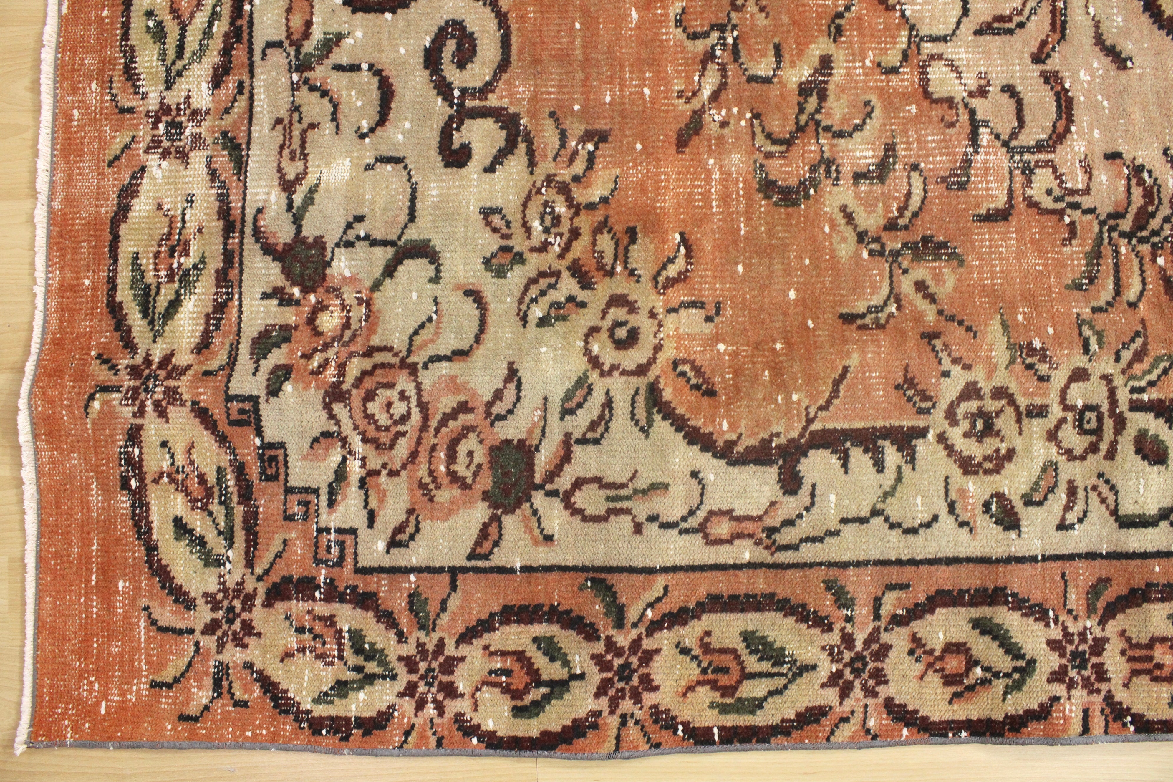 Turkish Vintage Hand-Knotted Wool Rug
