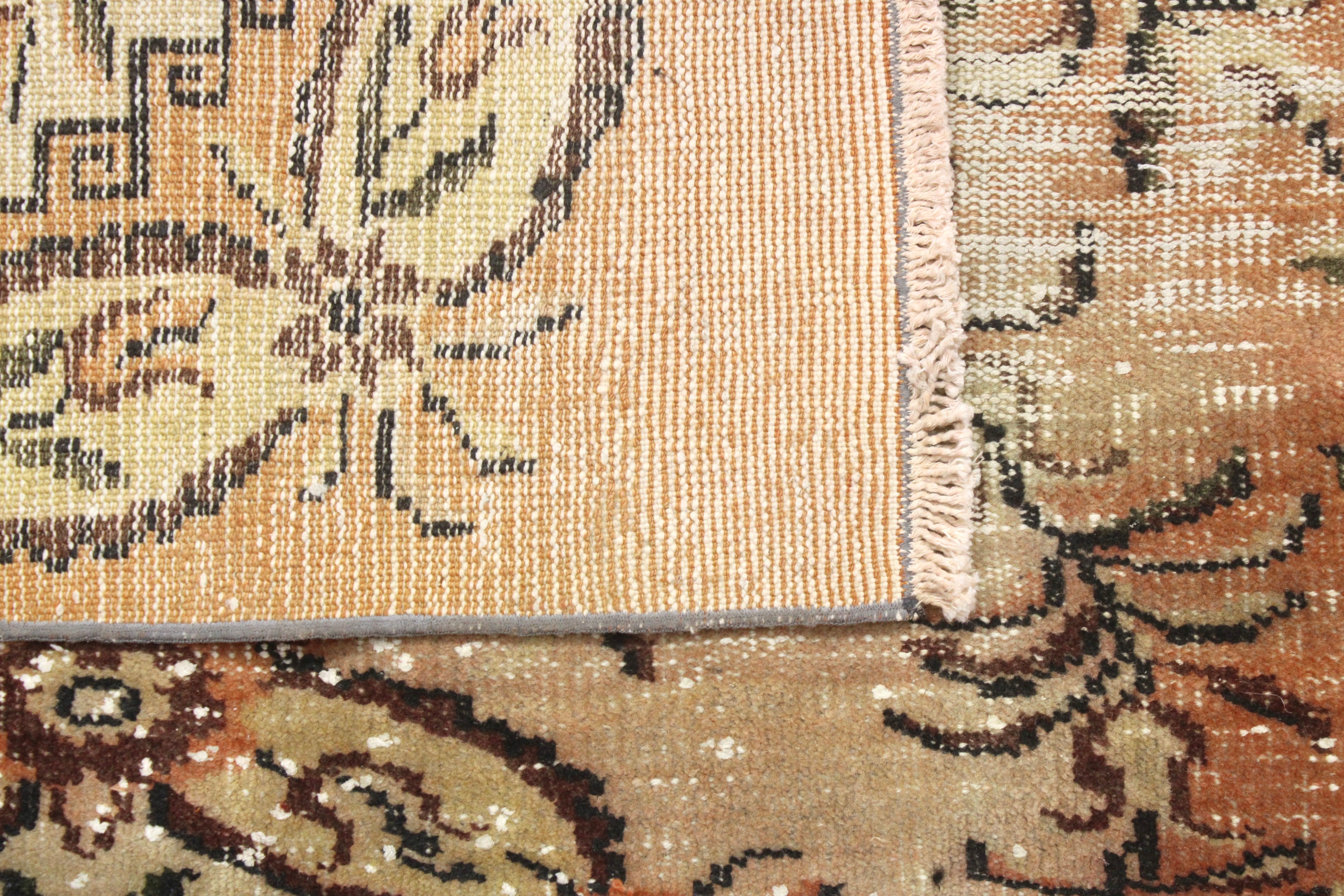 Turkish Vintage Hand-Knotted Wool Rug