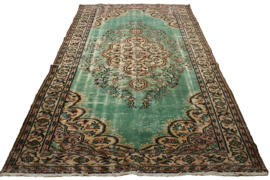 Hand-Knotted Vintage Turkish Rug (6'1" x 9'9")