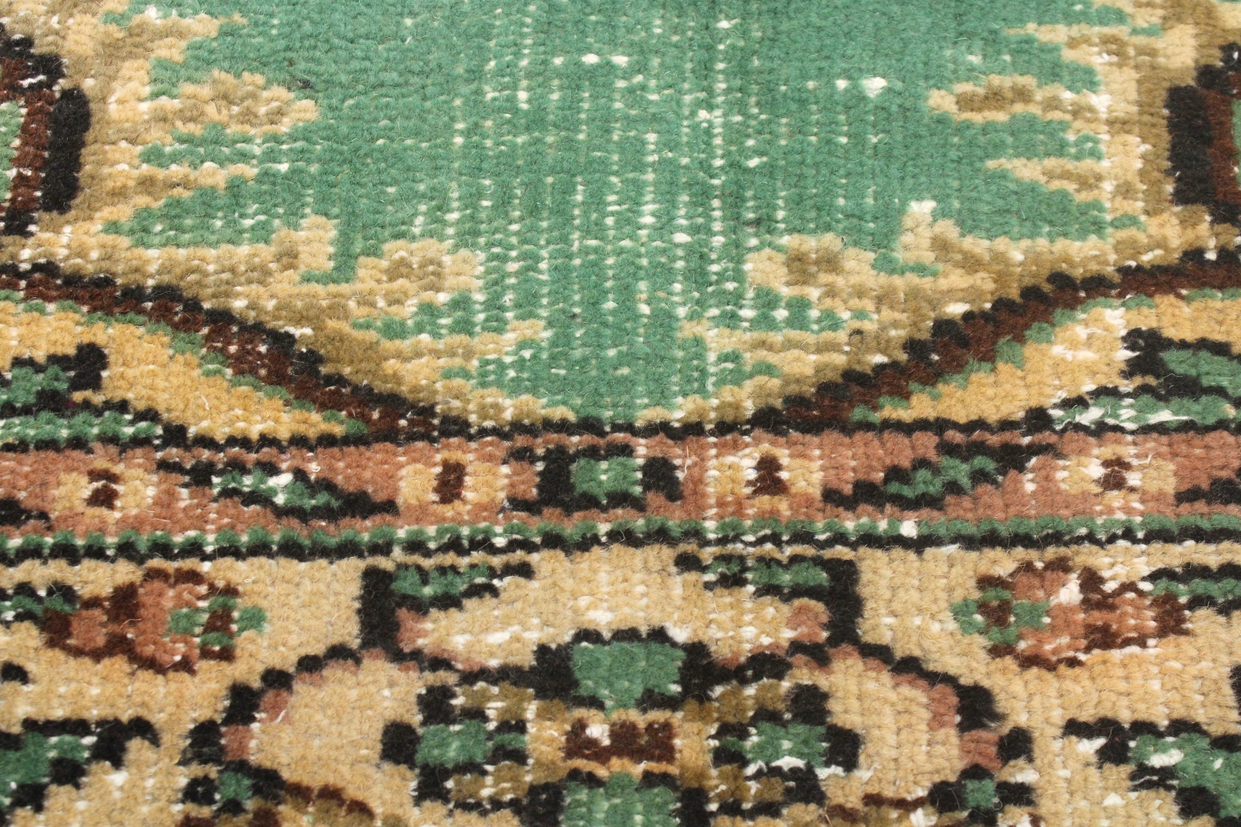 Turkish Vintage Hand-Knotted Wool Rug